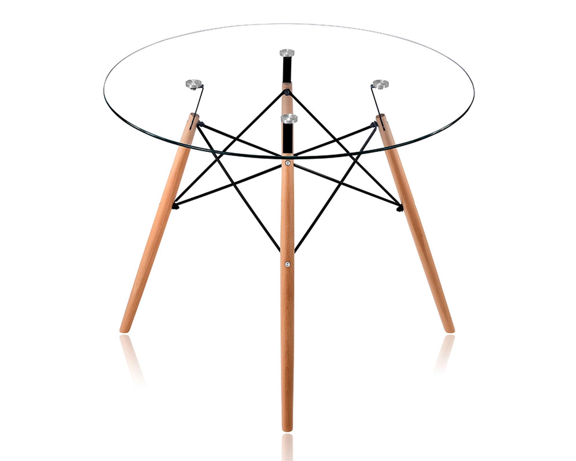 Mesa comedor Ribeira transparente/natural M+Design-1