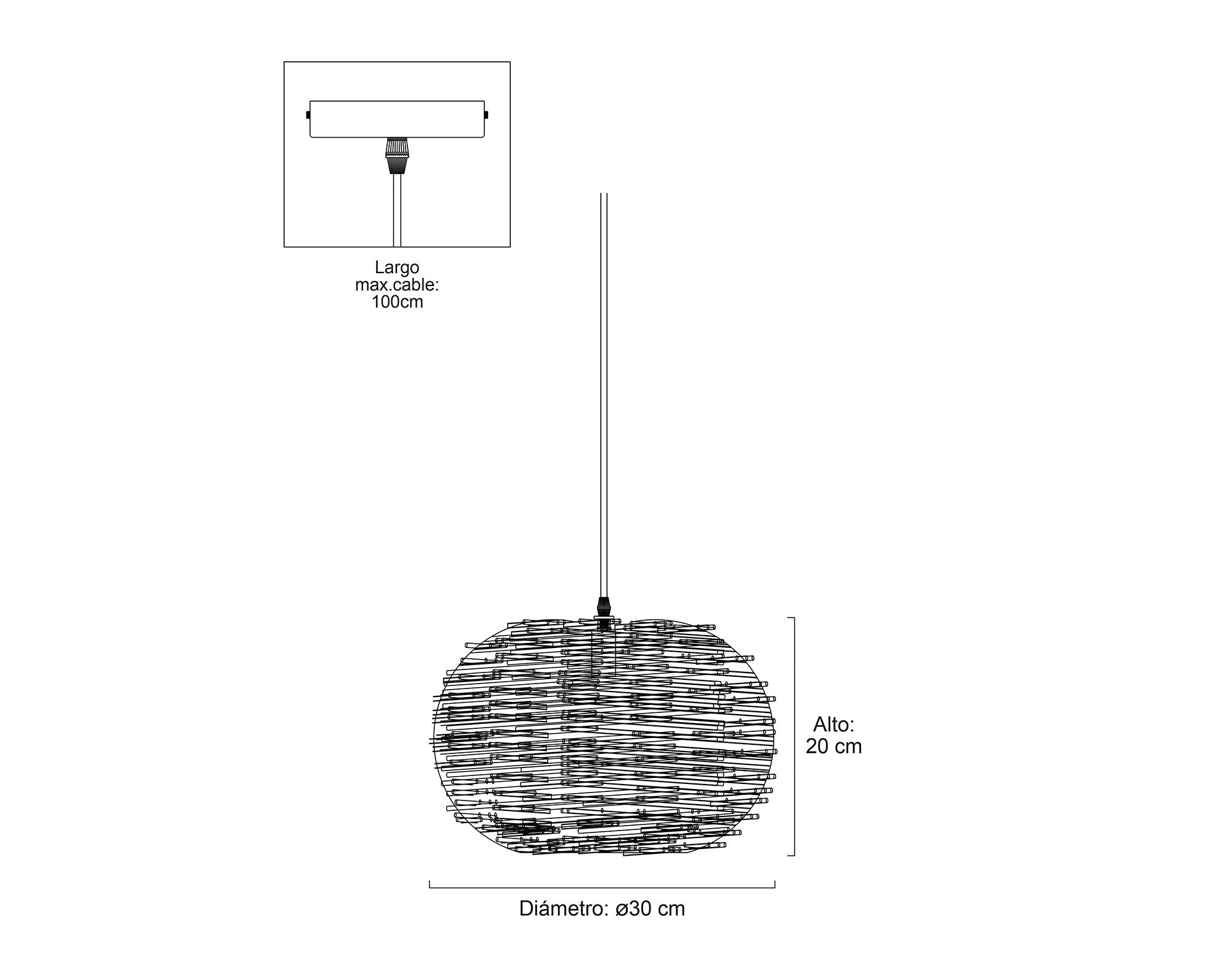 Lámpara colgar 1L E27 Anversa large Abitare-7