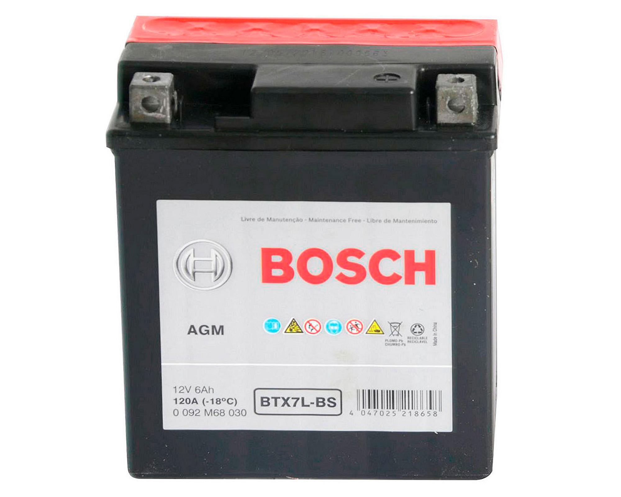 Batería moto 6AH 120CCA derecho BTX7L-BS Bosch-0