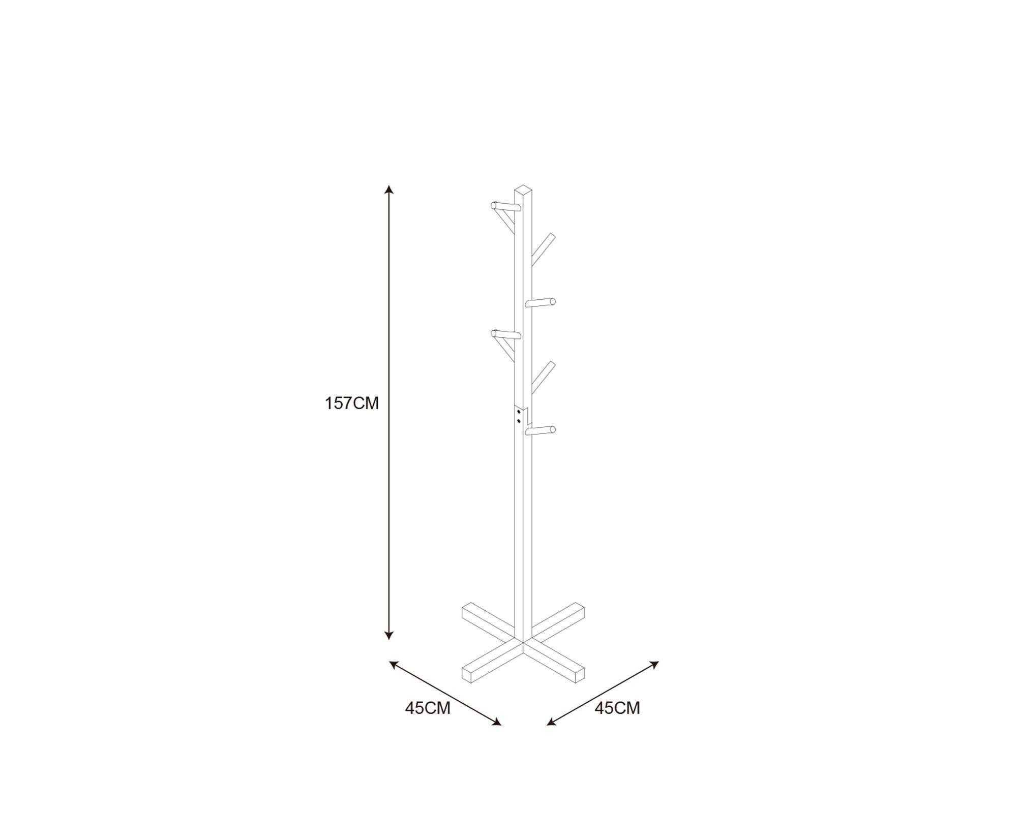 Perchero pie 8 ganchos madera-4