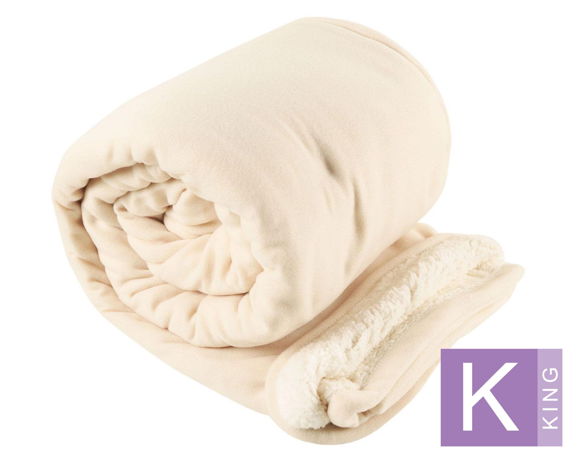 Frazada polar sherpa king ecru Cotidiana-0