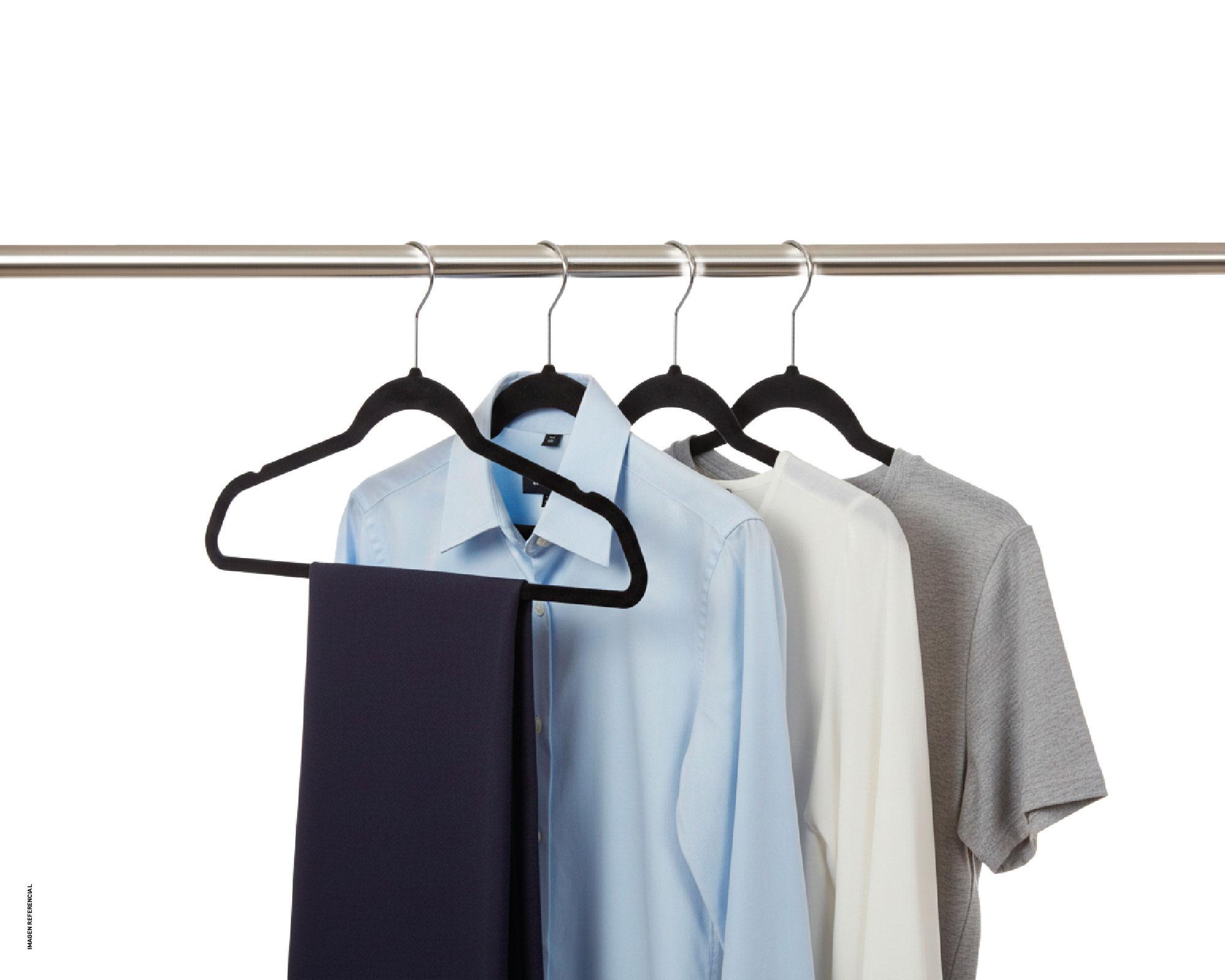 Colgador terciopelo gris 20 unidades-1