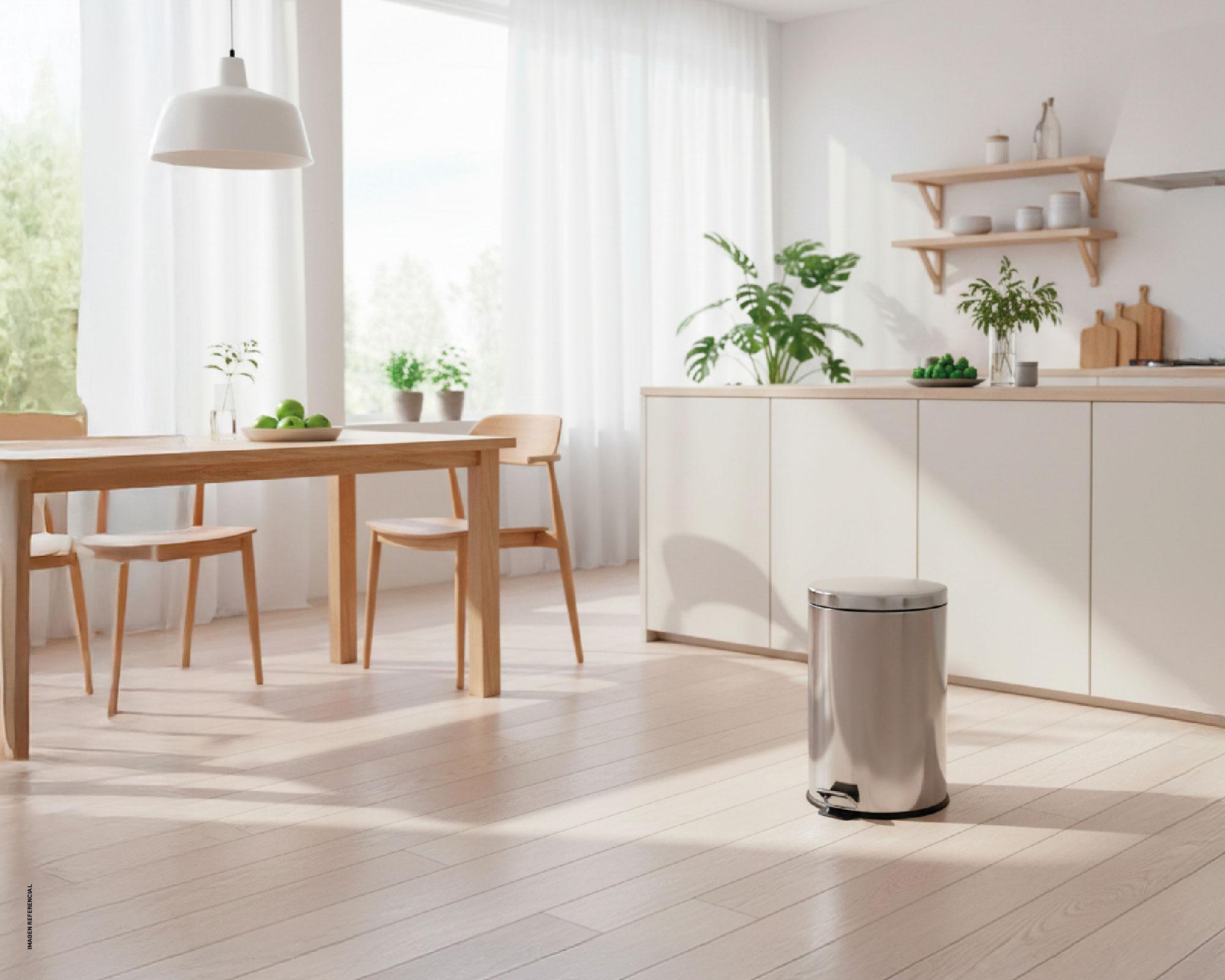 Basurero tapa y pedal 17.5 litros inox Cotidiana-2