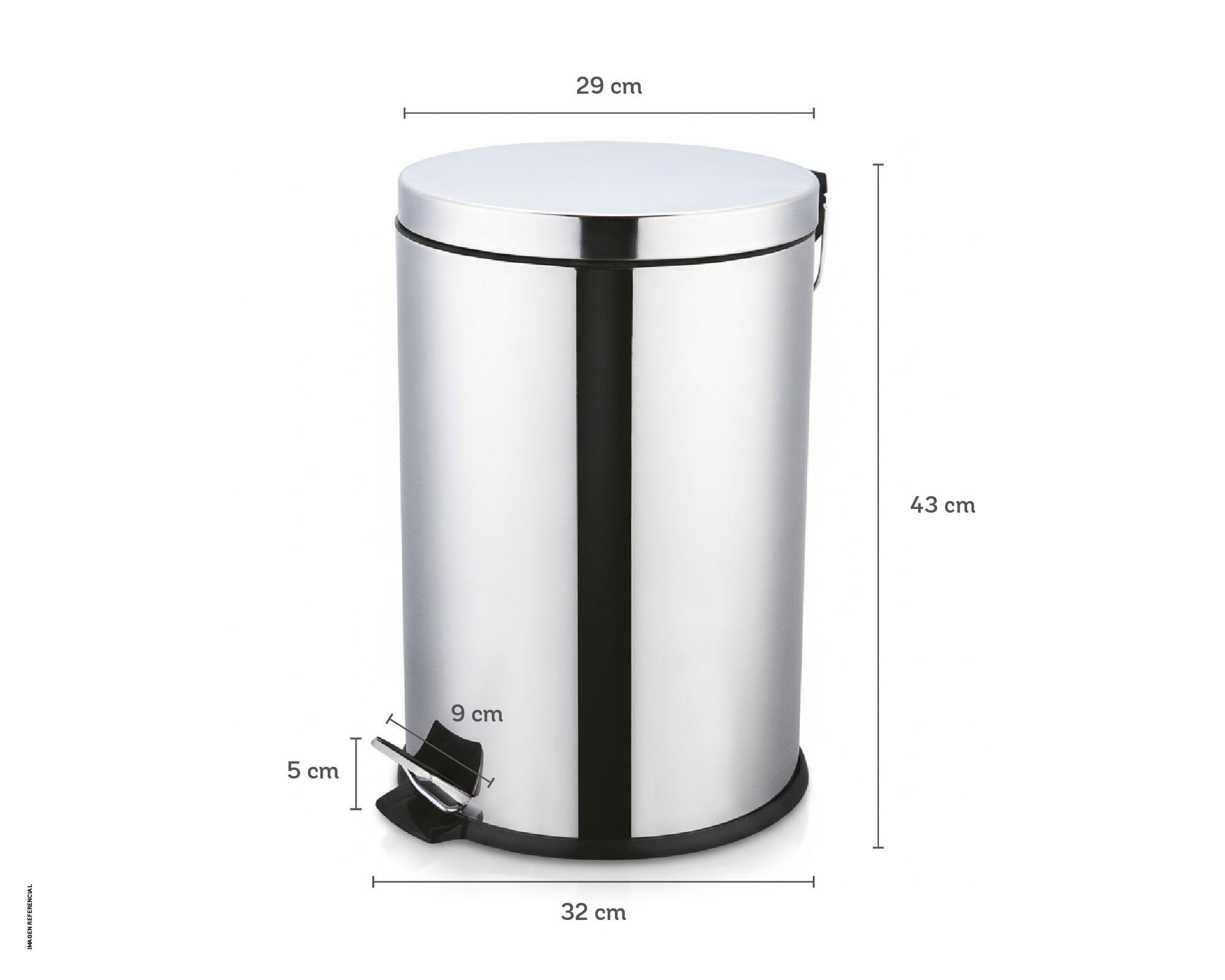 Basurero tapa y pedal 17.5 litros inox Cotidiana-4