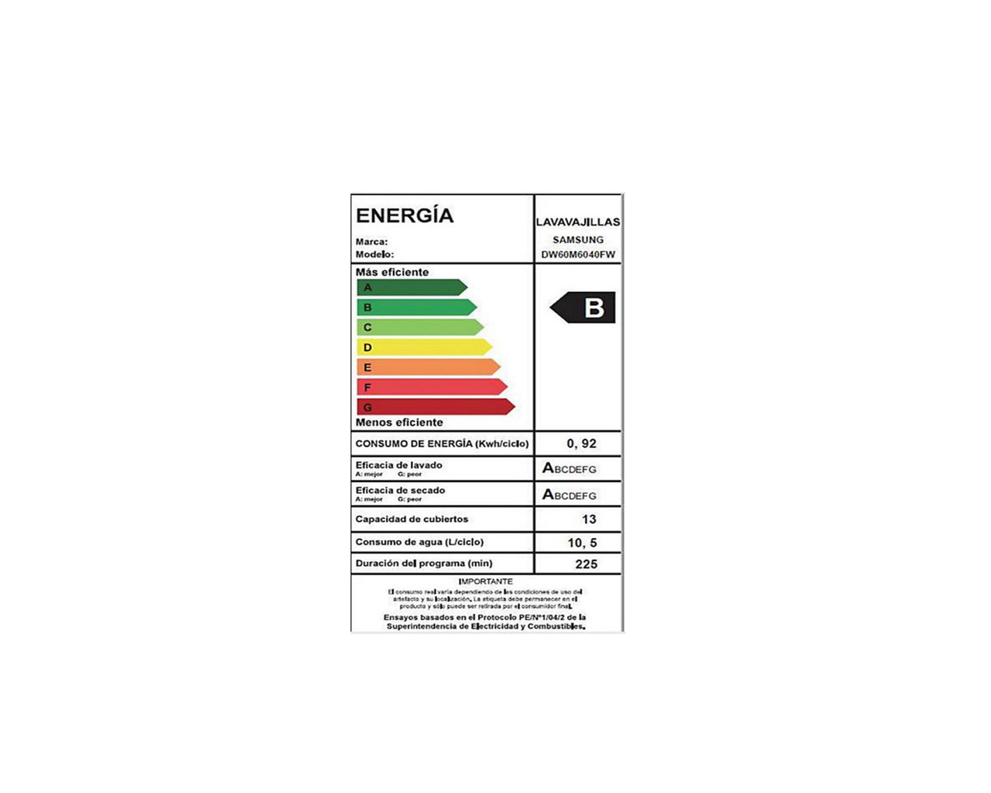 Lavavajillas DW60M6040FW/ZS blanco 13 cubiertos-7