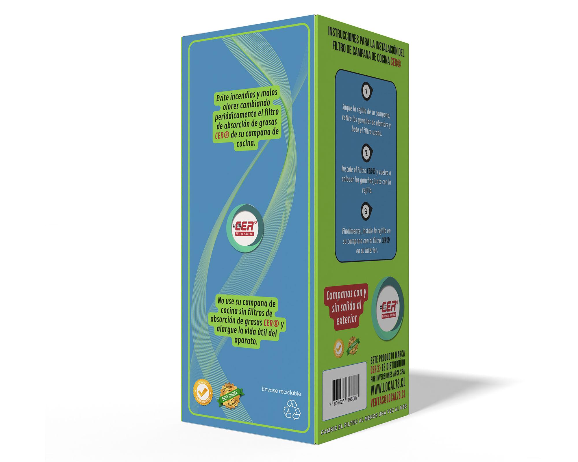 Filtros 52 x 38 cm campanas cocina 4 platos 2 unidades Cer-3