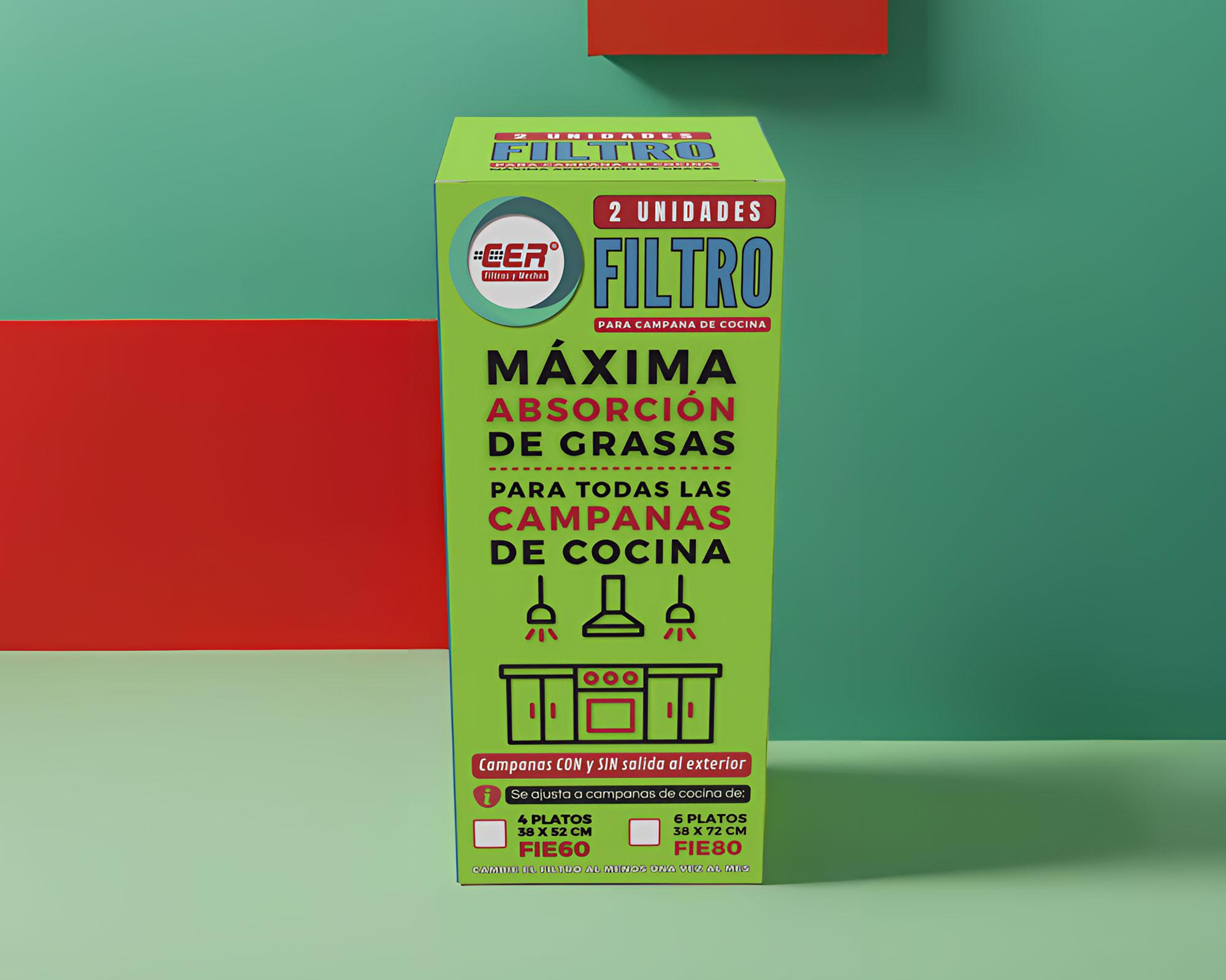 Filtros 72x37 cm campanas cocina 6 platos 2 unidades Cer-4