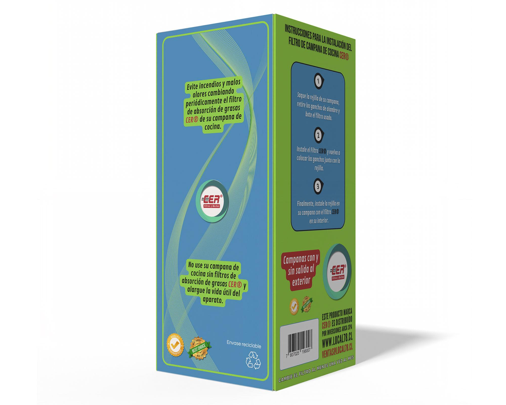 Filtros 72x37 cm campanas cocina 6 platos 2 unidades Cer-3