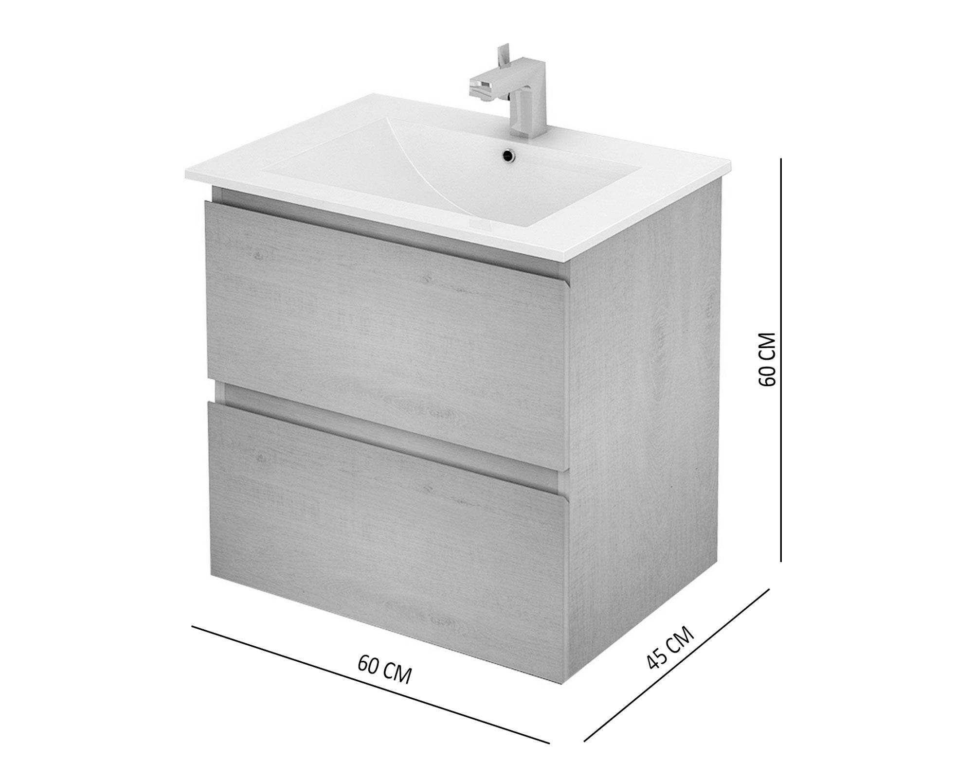 Mueble vanitorio 60 cm Delfos roble blanco Klipen-2