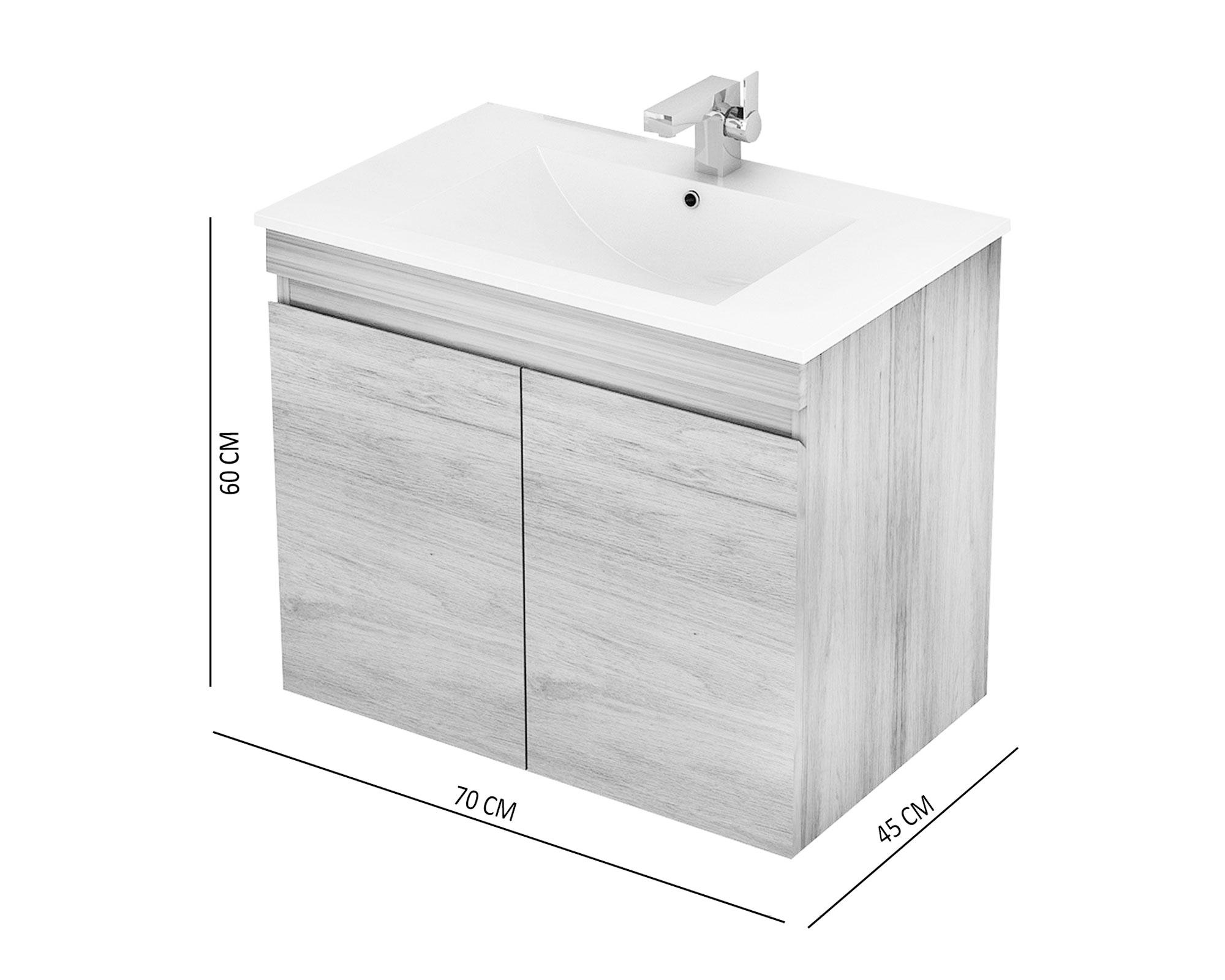 Mueble vanitorio 70 cm Delfos 2 roble blanco Klipen-2