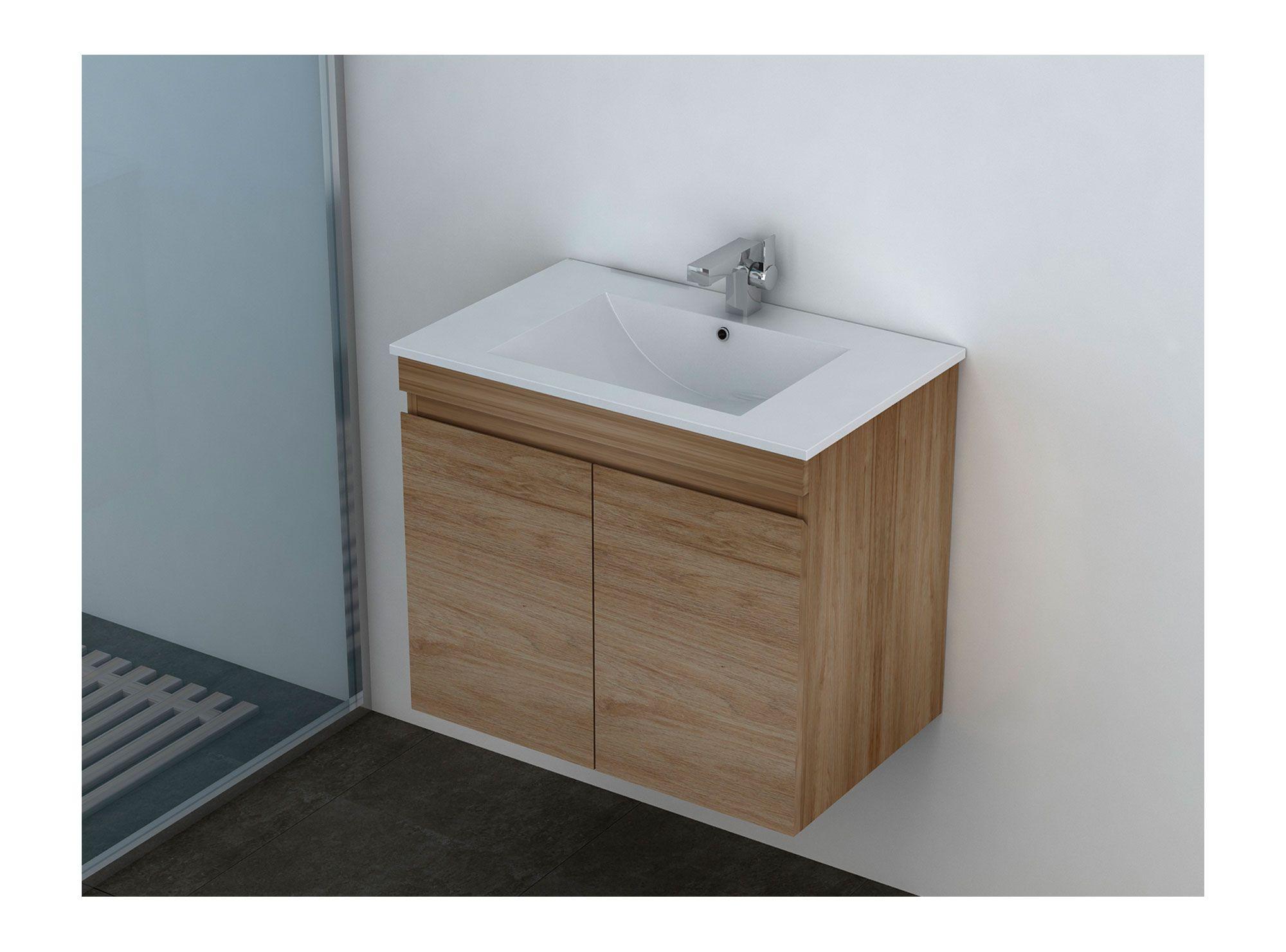 Mueble vanitorio 70 cm Delfos 2 roble claro Klipen-1