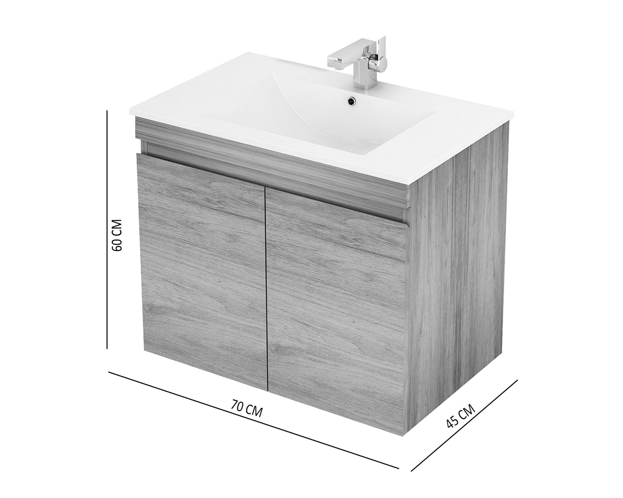 Mueble vanitorio 70 cm Delfos 2 roble claro Klipen-2