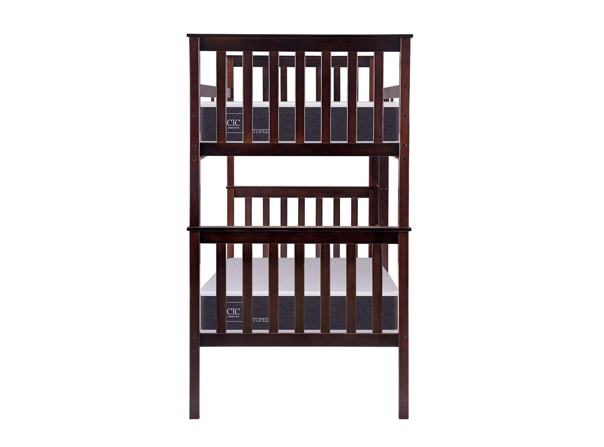 Camarote Isidora + colchón Ortopedic 1 plaza merlot Cic-1