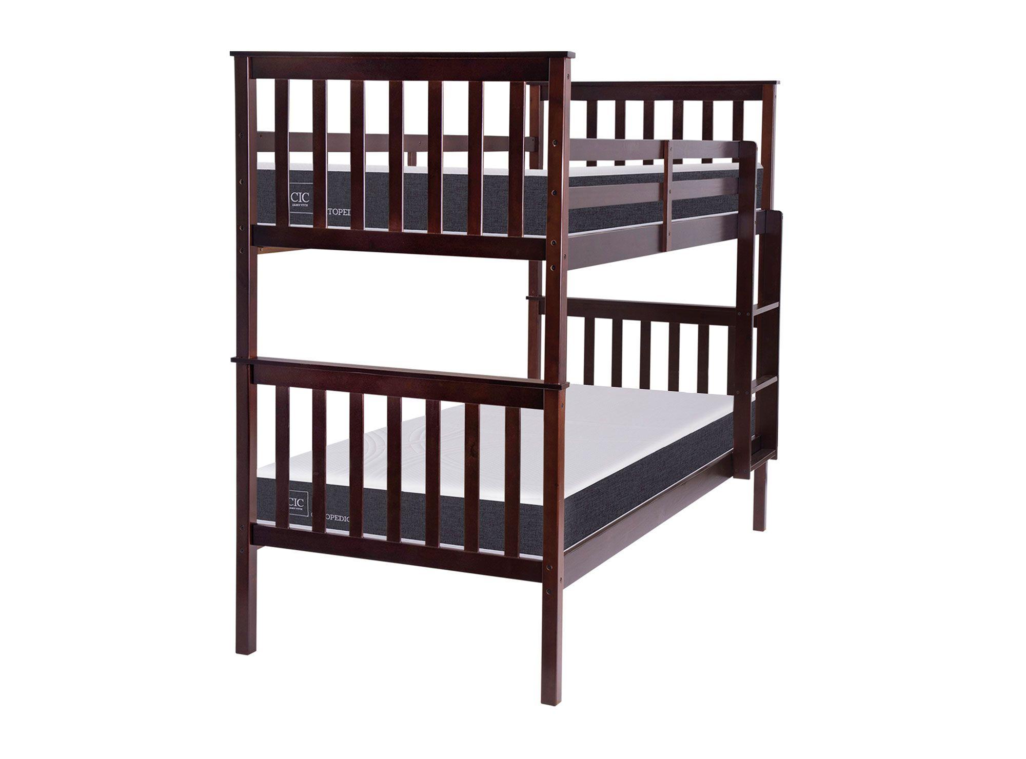 Camarote Isidora + colchón Ortopedic 1 plaza merlot Cic-0