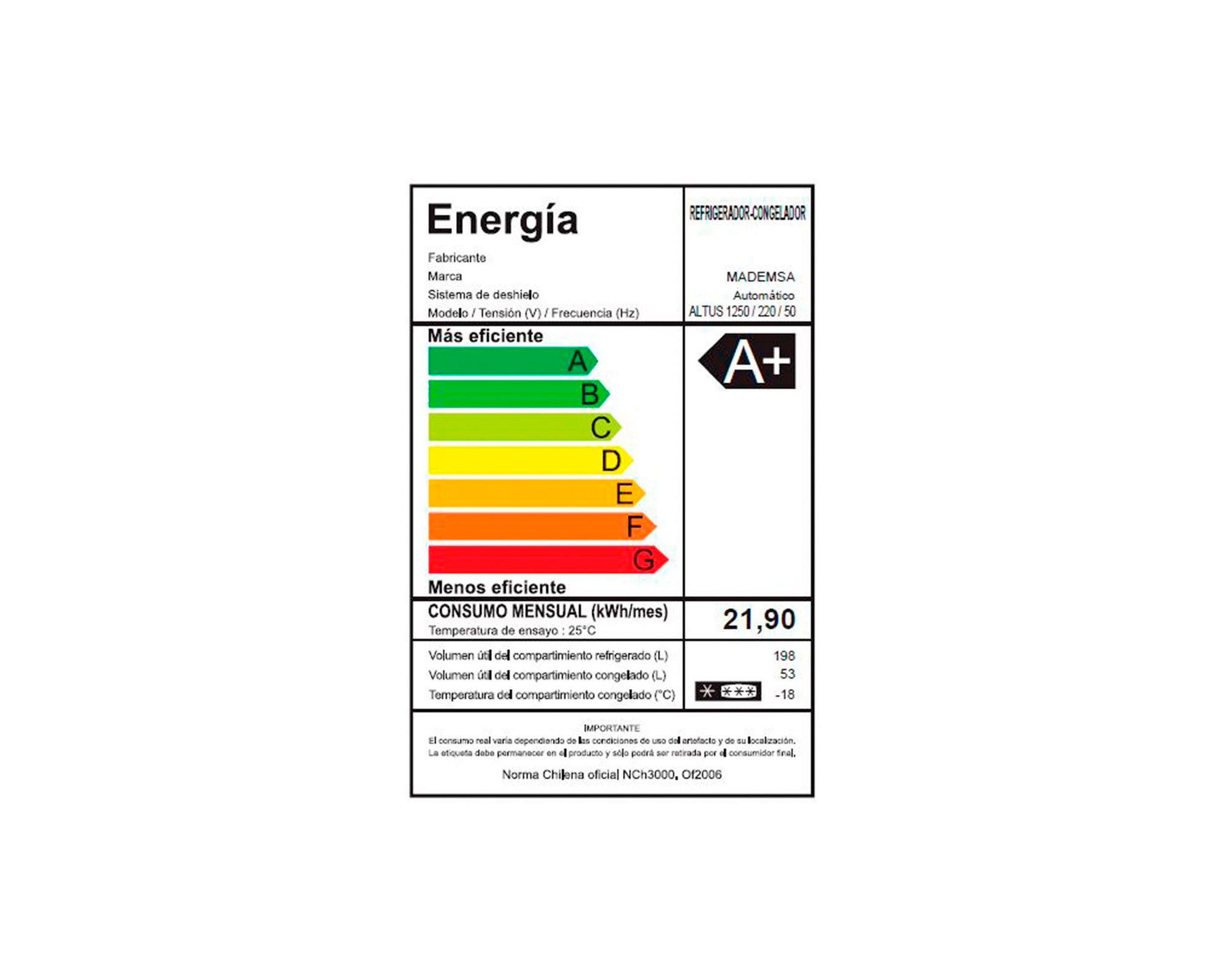 Refrigerador no frost 251 litros Altus 1250 inox Mademsa-8