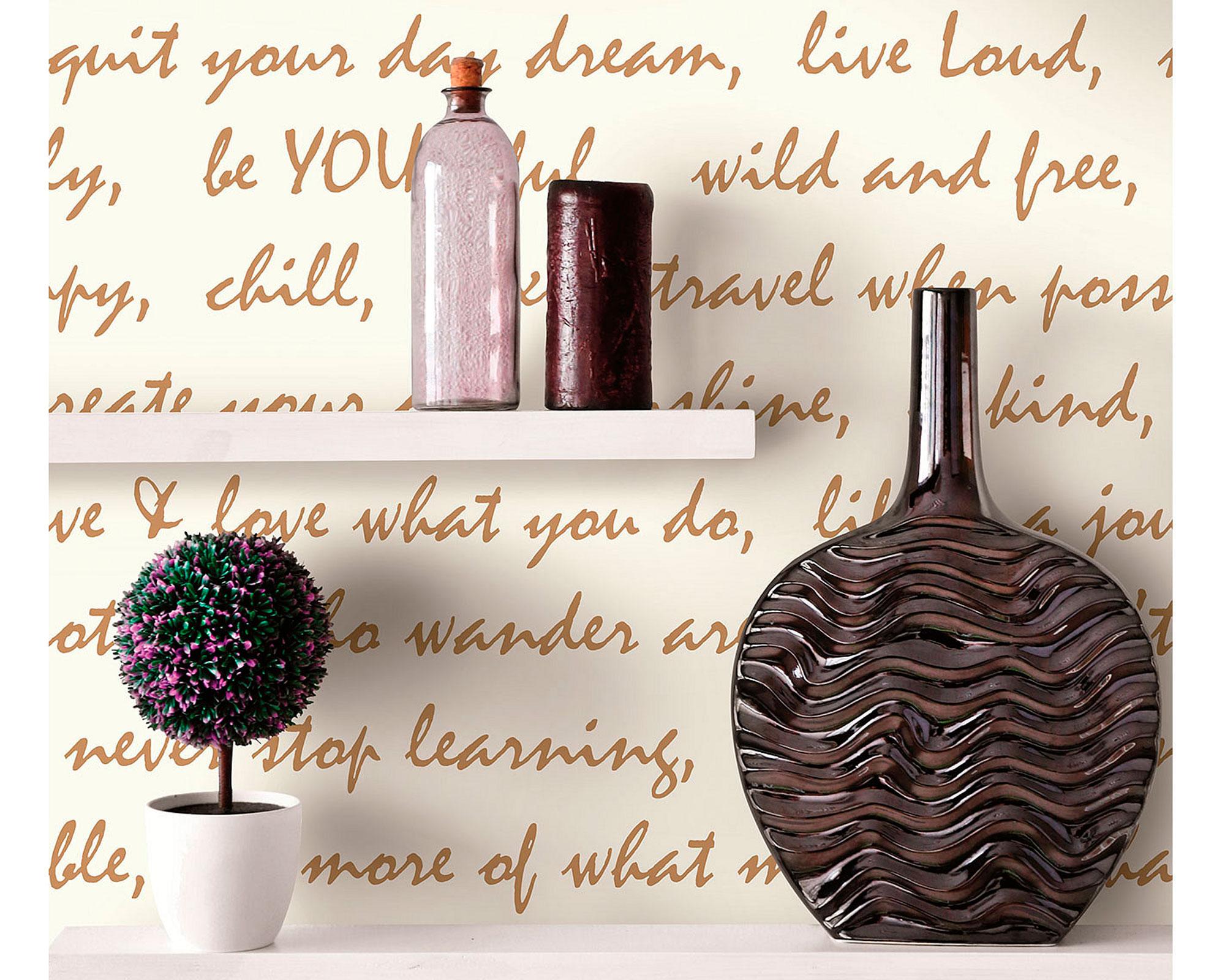 Autoadhesivo 52,1 cm 5,03 m frase doradas RoomMates-0