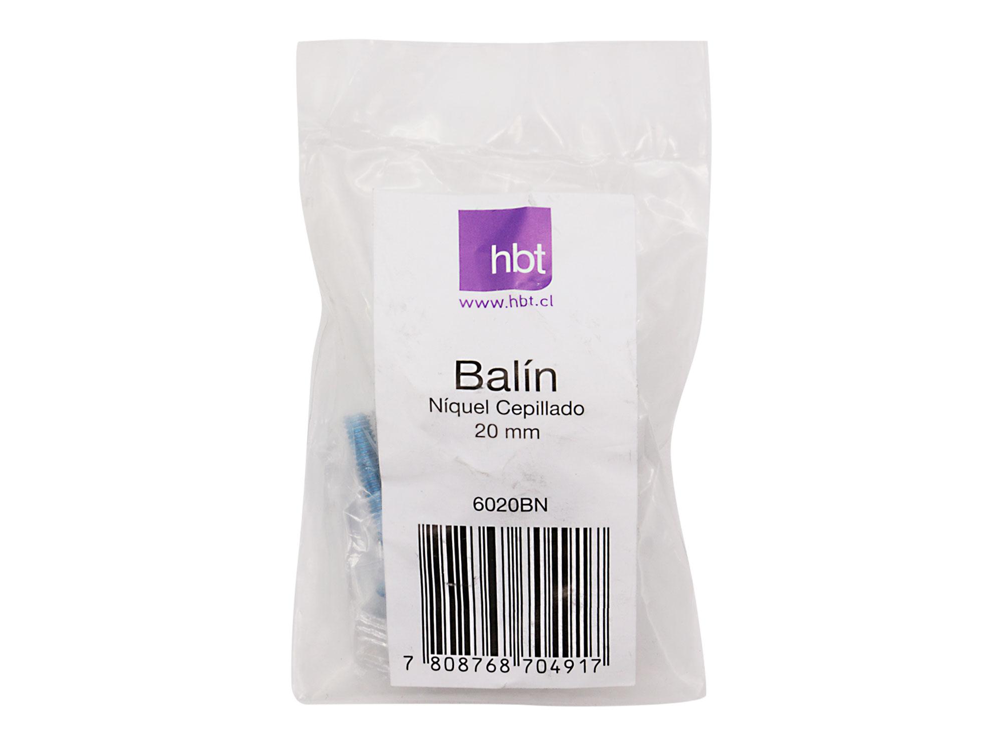 Perilla 20 mm balín níquel cepillado hbt-1