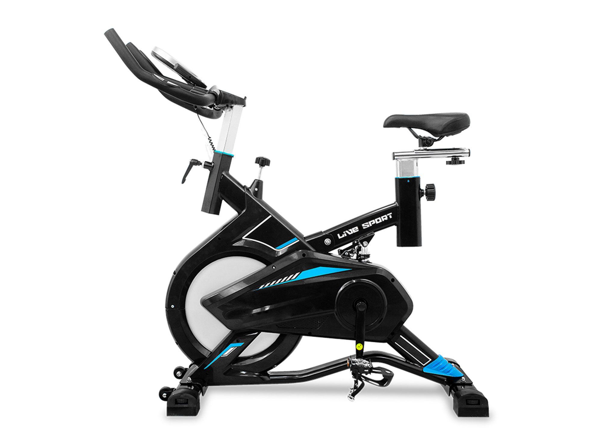 Bicicleta spinning negro/azul Live Sport-1