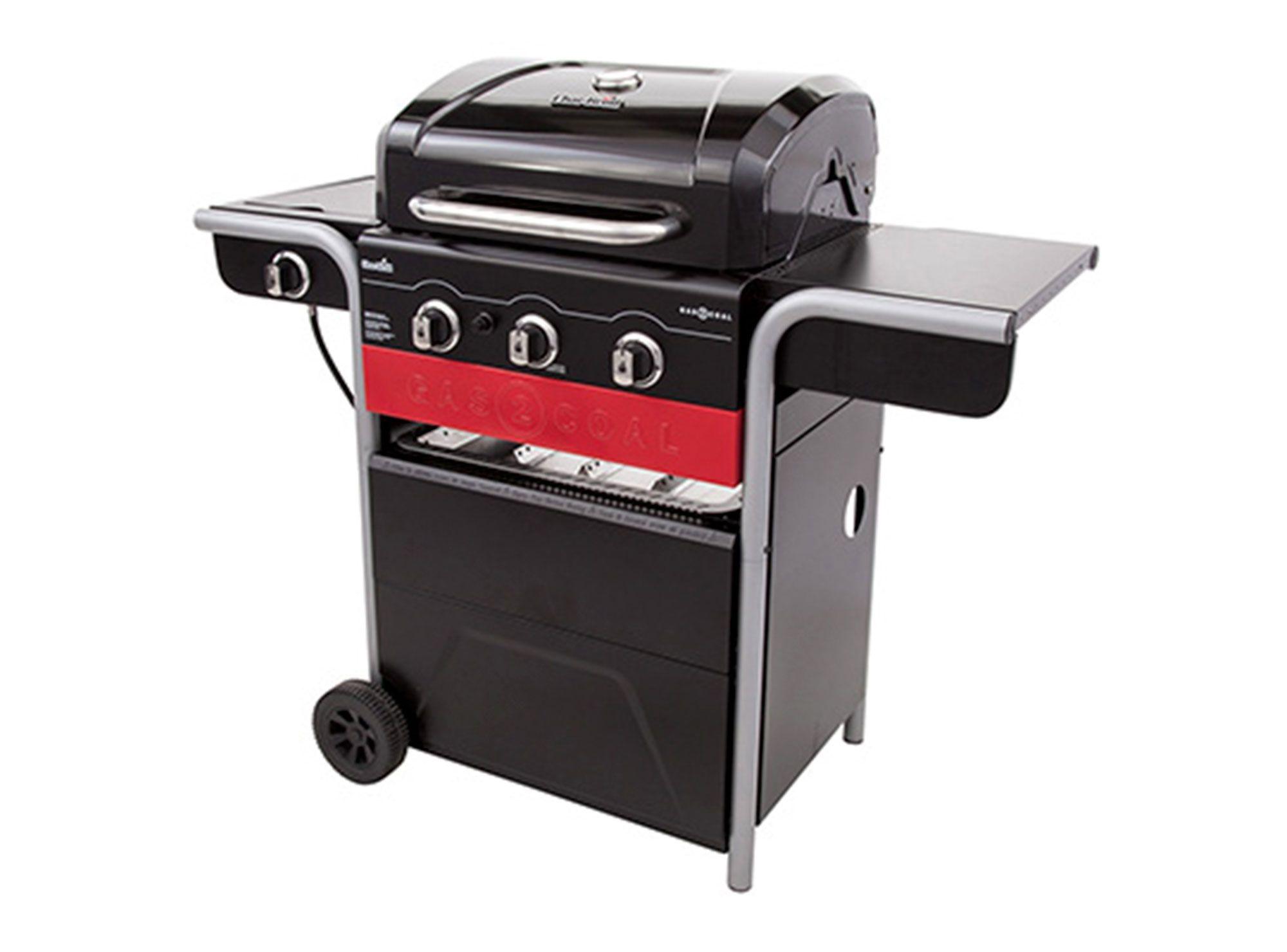 Parrilla hibrida 3 quemadores + lateral Gas2Coal Char-Broil.-2