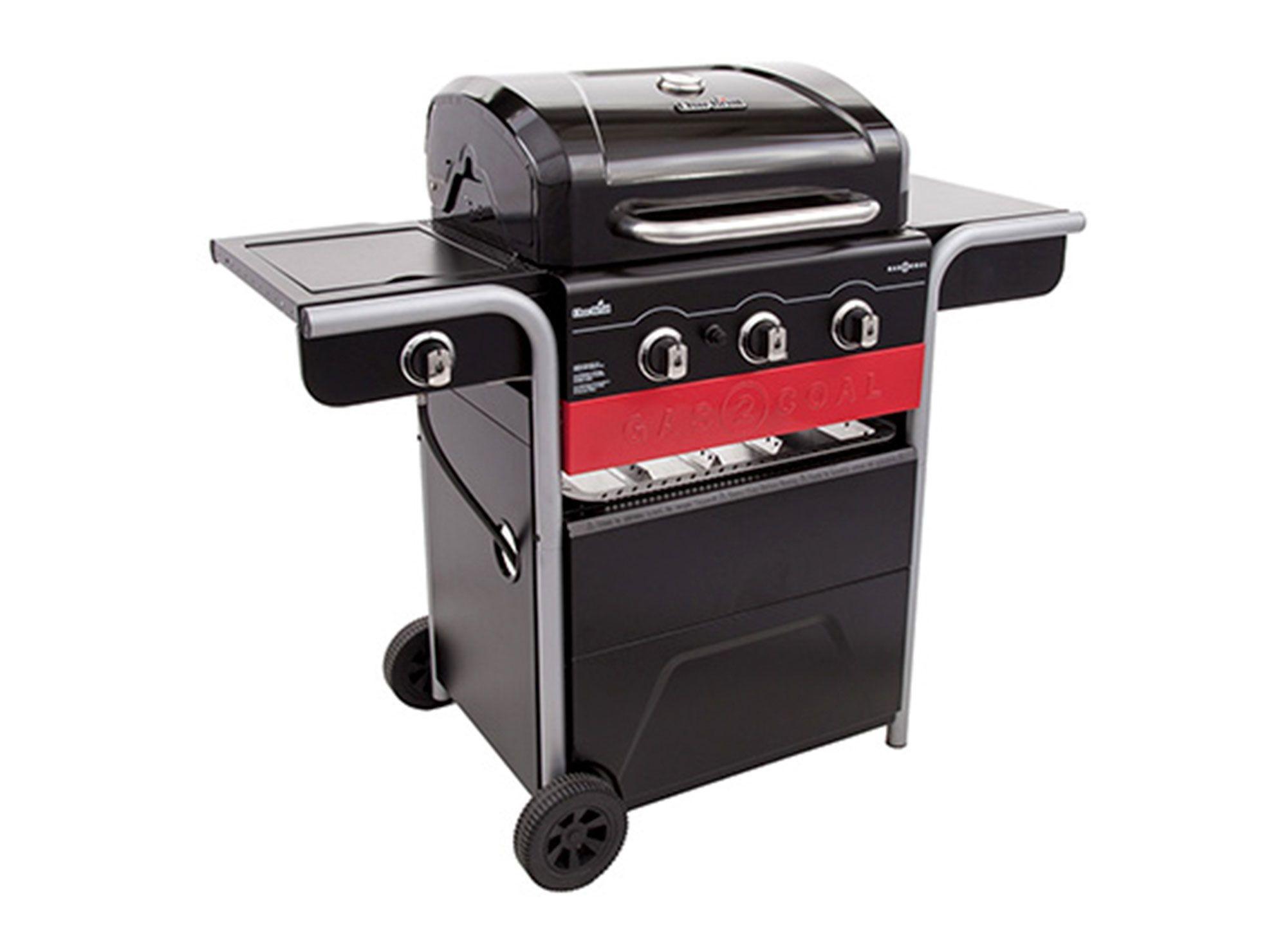 Parrilla hibrida 3 quemadores + lateral Gas2Coal Char-Broil.-0