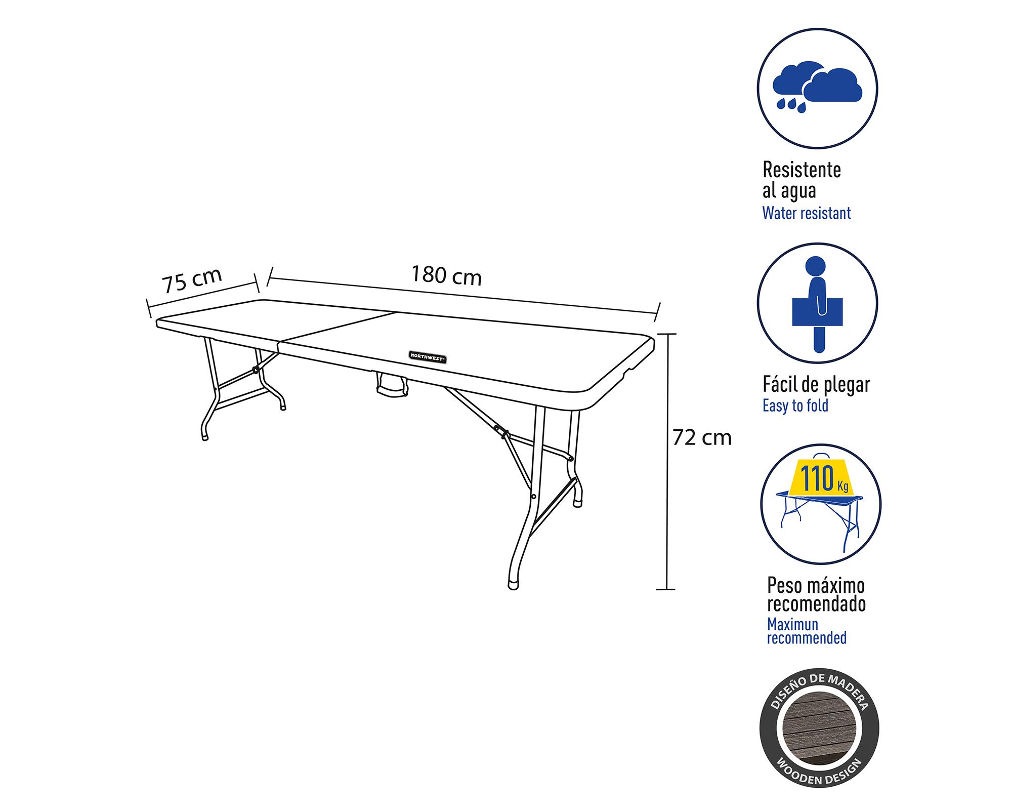 Mesa plegable picnic 4 personas-3