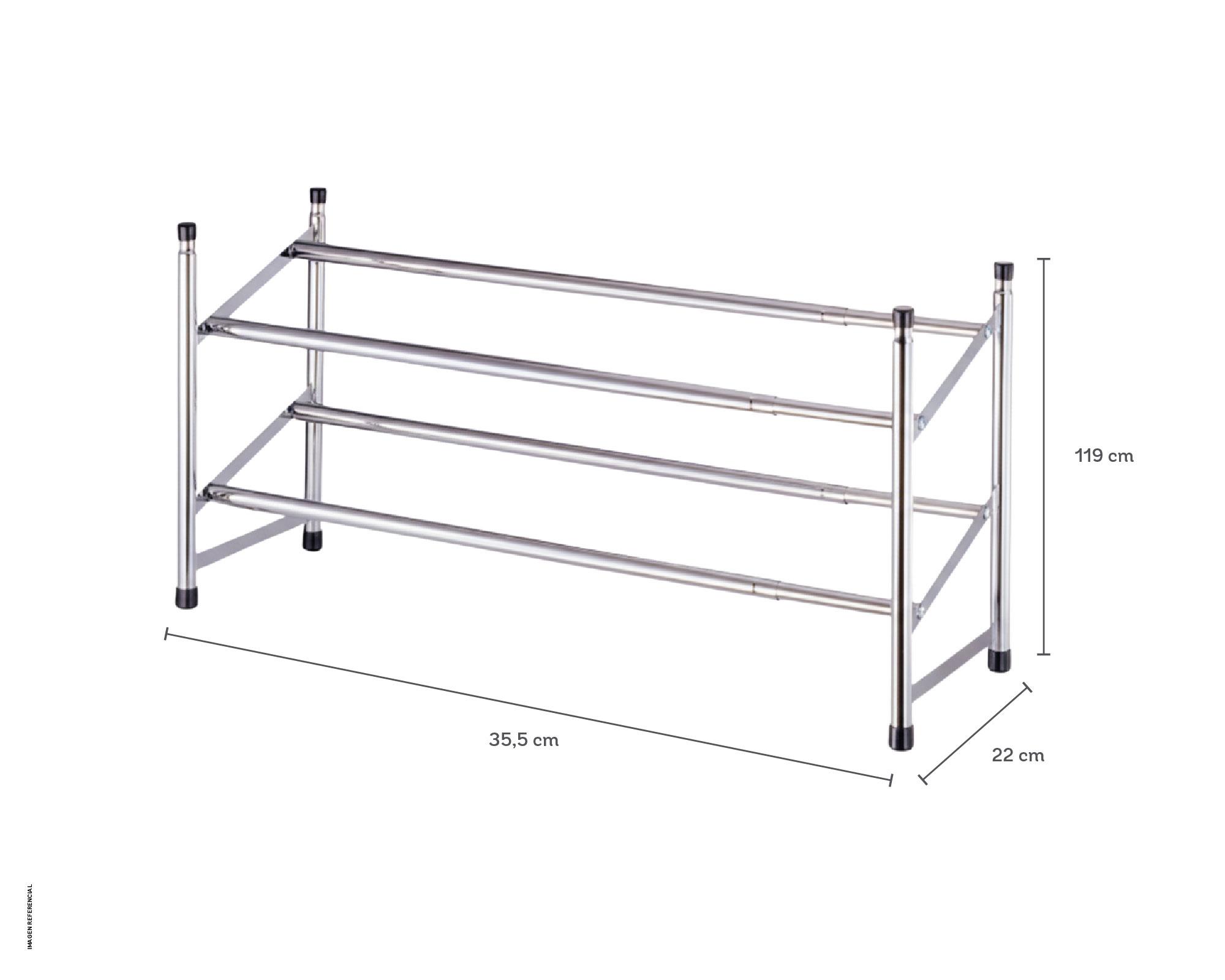 Organizador zapatos 2 repisas silver Cotidiana-4