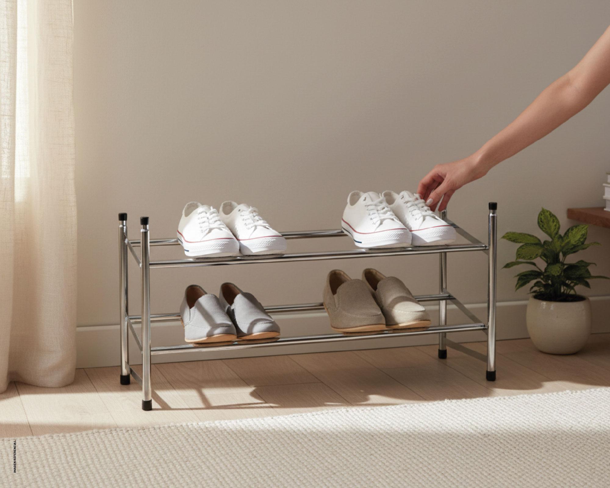 Organizador zapatos 2 repisas silver Cotidiana-2