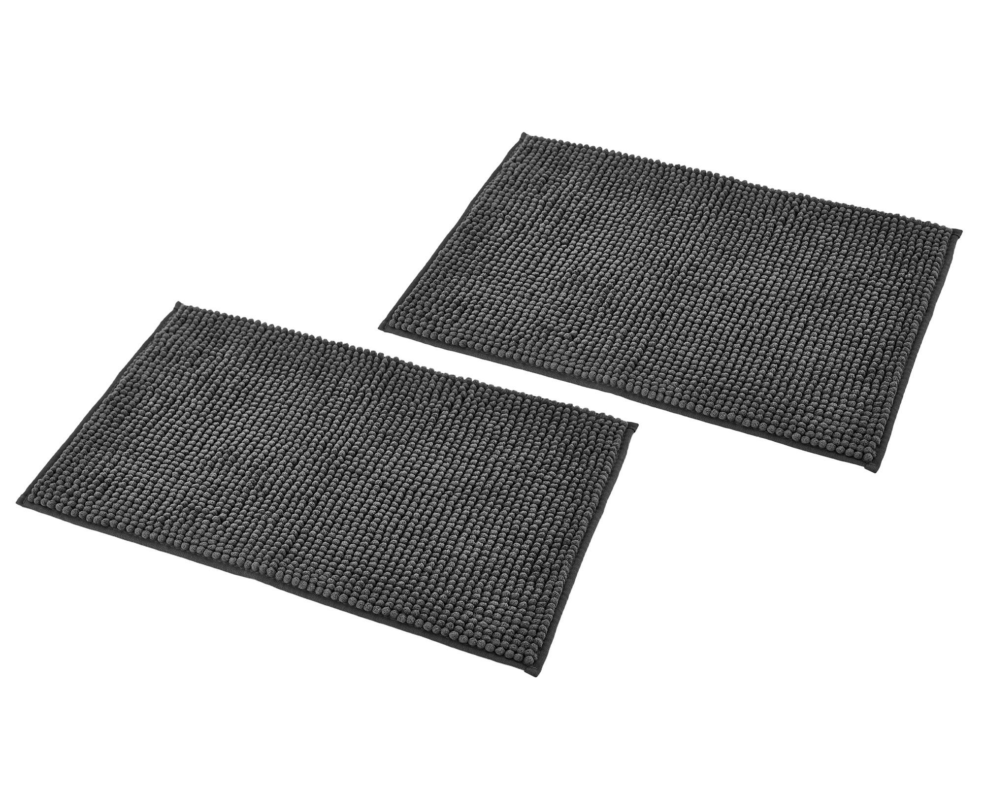 Piso baño 40x60 cm shaggy gris 2 unidades Cotidiana-0
