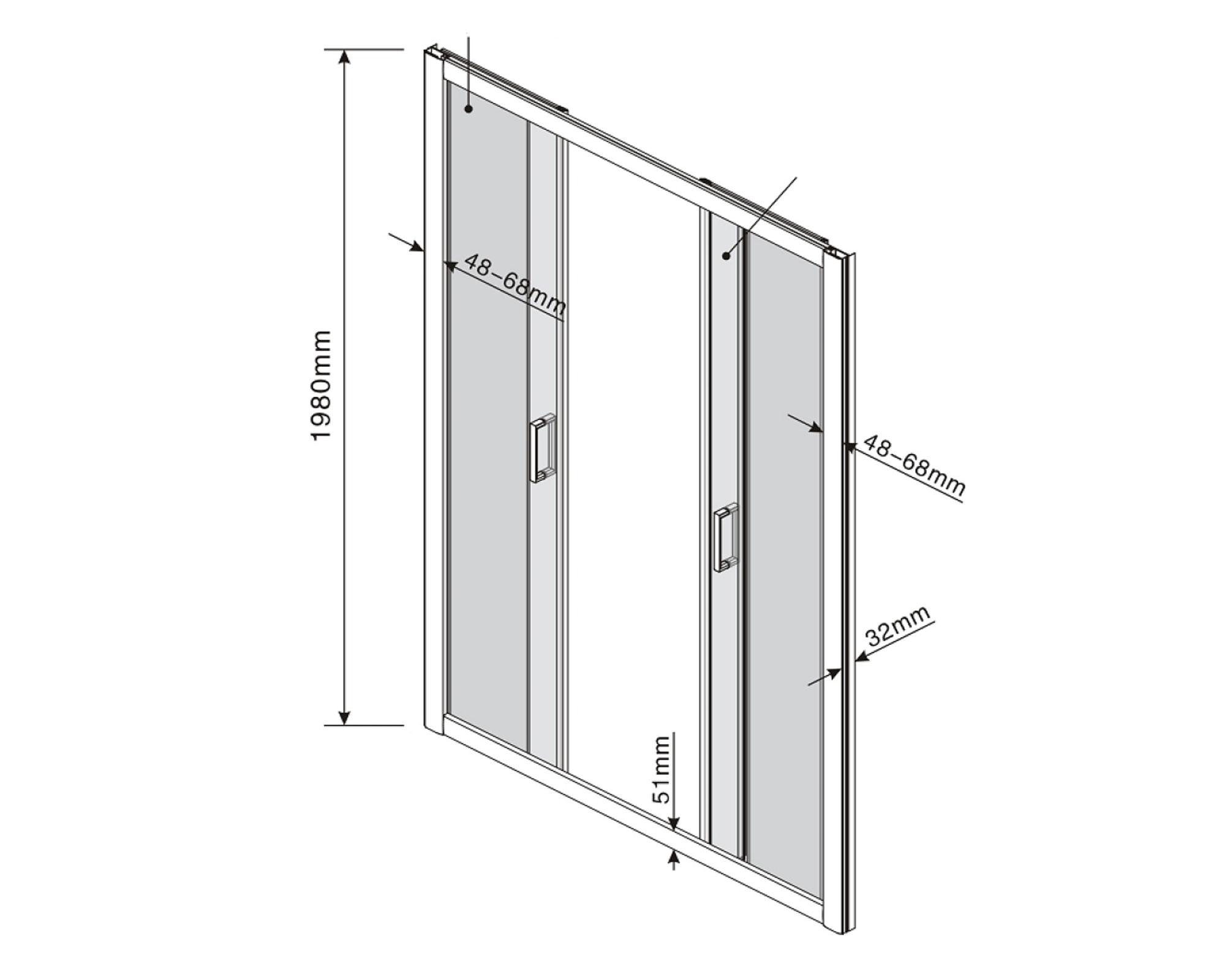 Mampara corredera central 150x198 cm Style Klipen-5