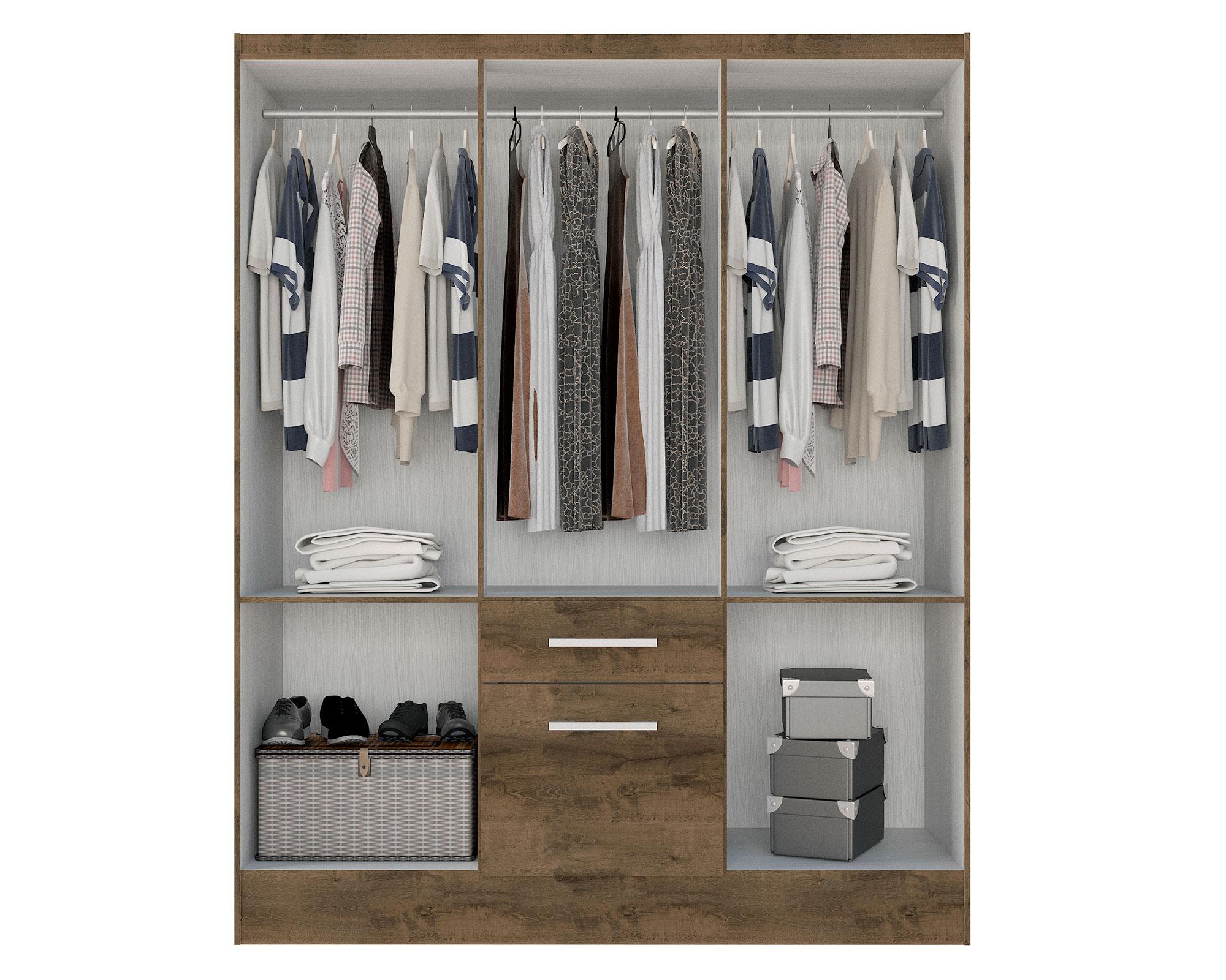 Clóset 6 puertas 1 cajón 1 zapatero moca M+Design-2