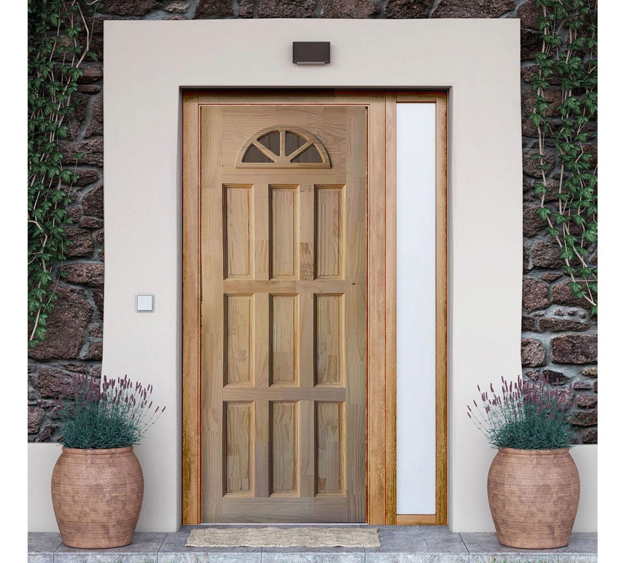 Puerta Pino Radiata Ibiza 9 paneles 85x200 cm Moldupanel-0