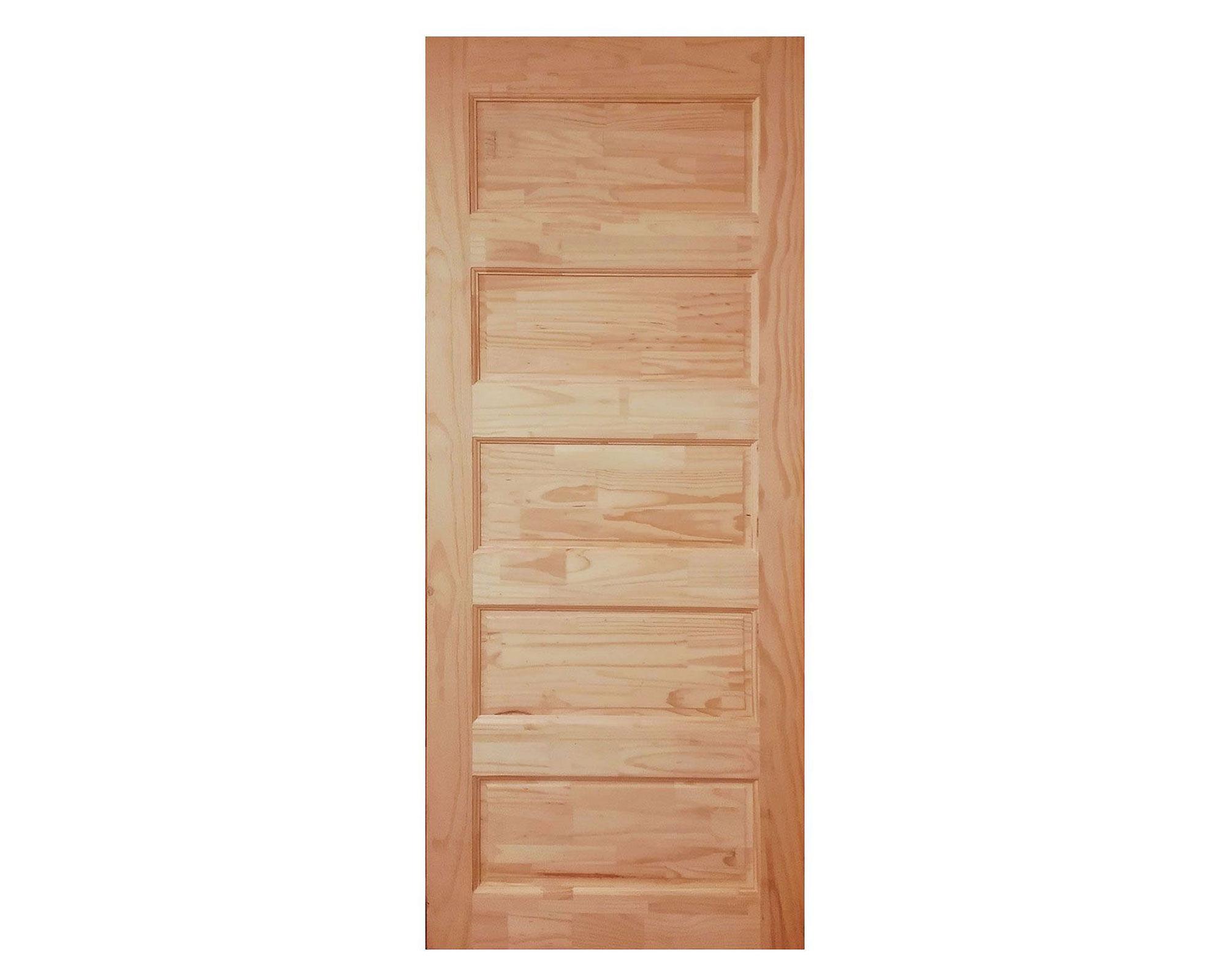 Puerta Pino Radiata Alcala 90x210 cm 5 paneles Moldupanel-1