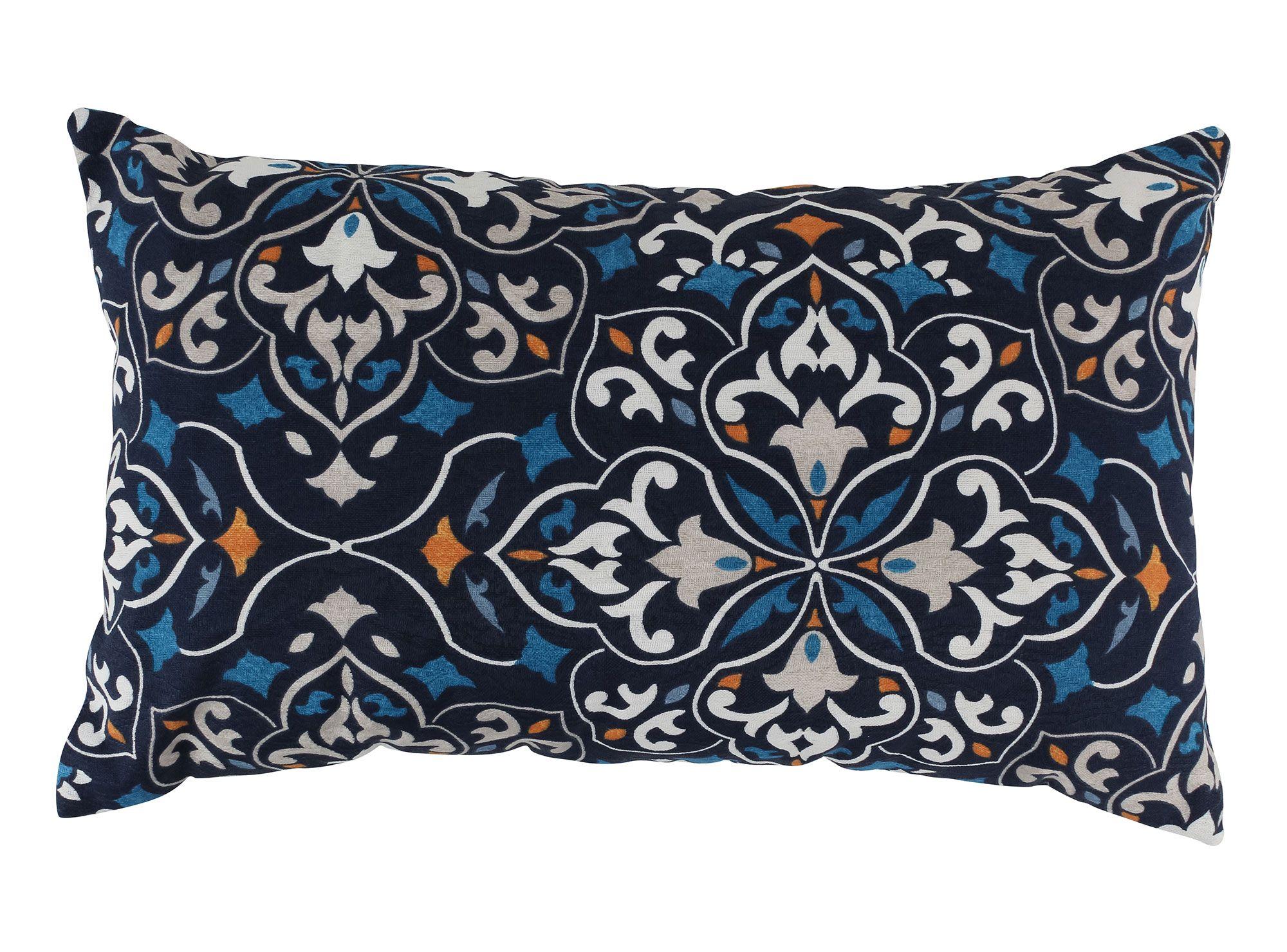 Cojín 30x50 cm marroquí formas azul Ligthme-0
