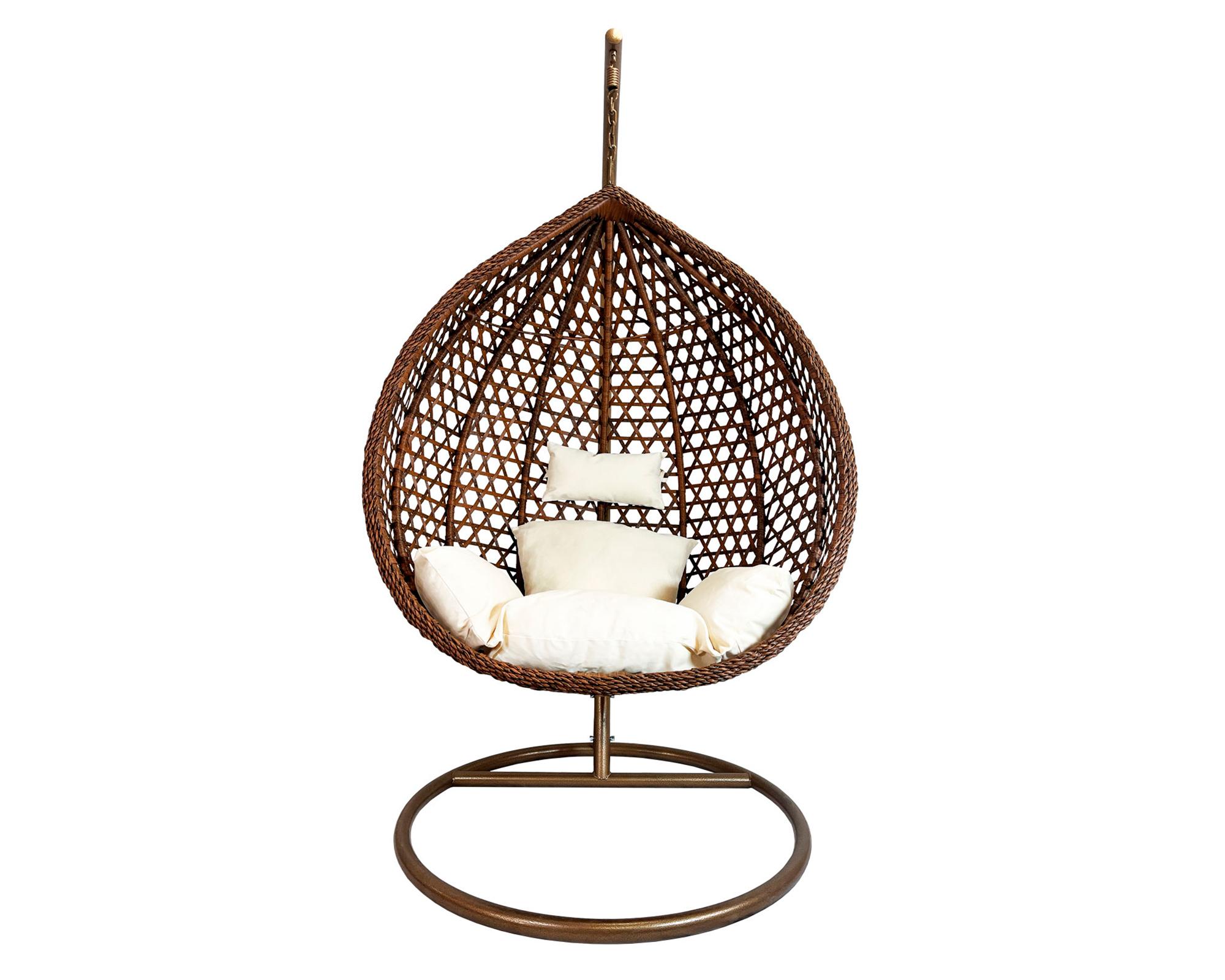 Silla colgante exterior Hawái café oscuro-0