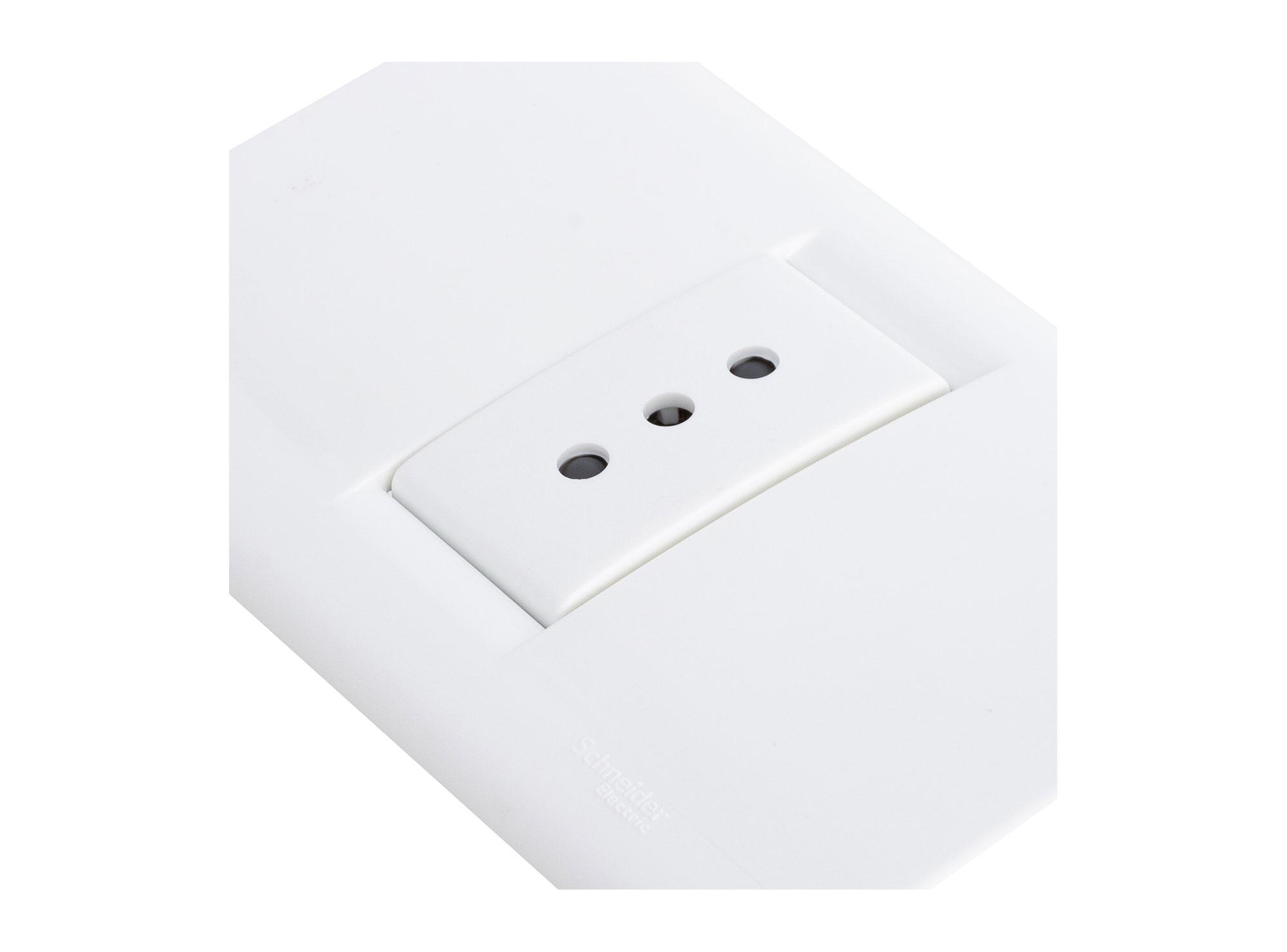 Placa armada tomacorriente 10/16A Classic blanco Schneider-3