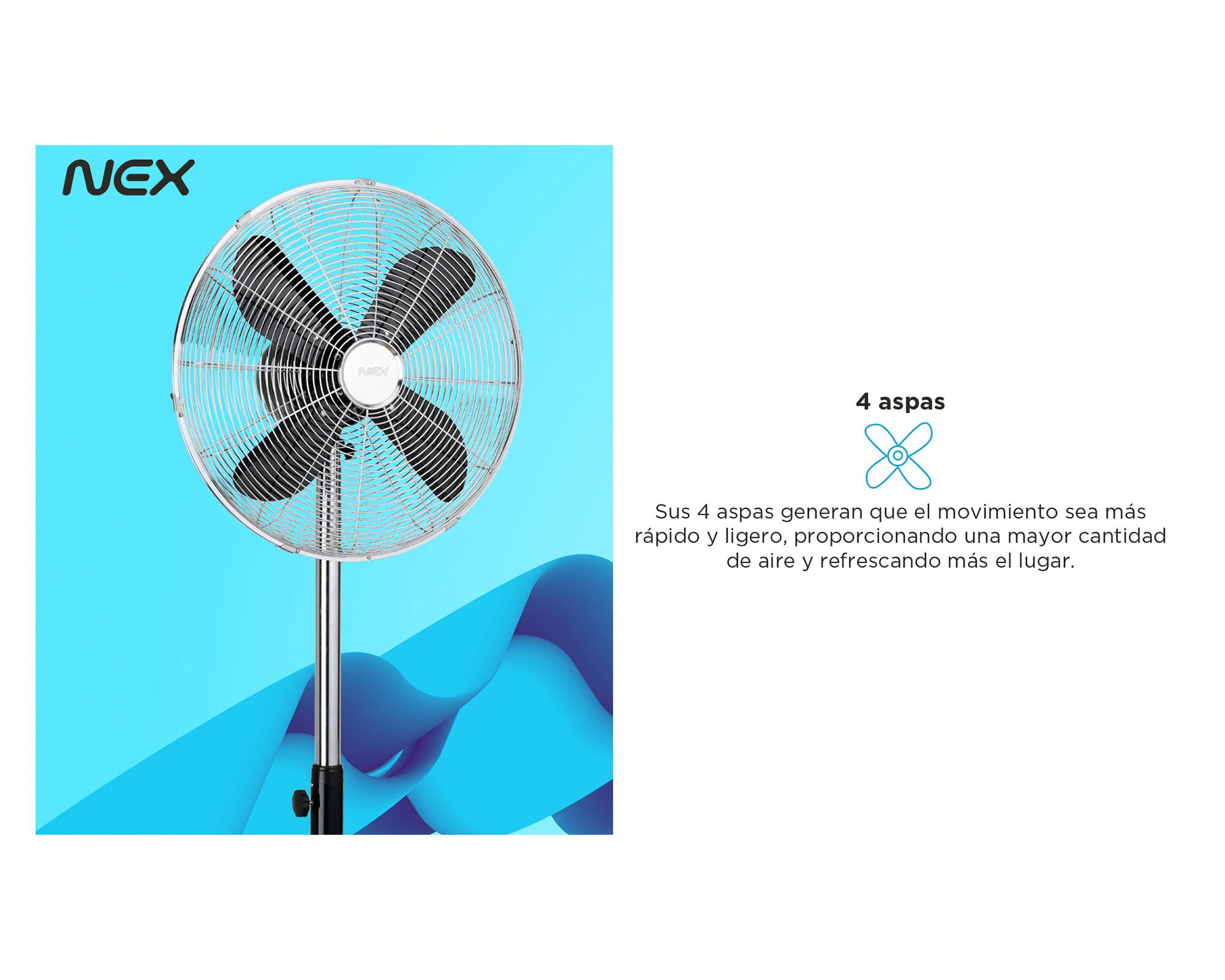 Ventilador pedestal 16'' DCP1620B negro Nex-3