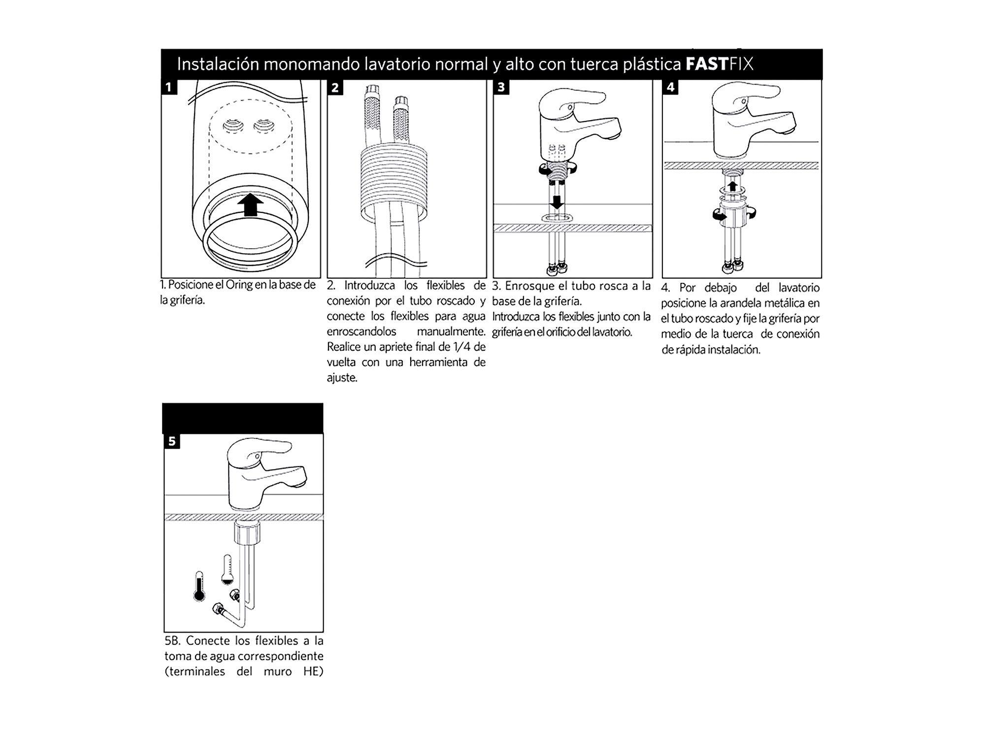 Monomando lavamanos Marsella cromo Stretto-6