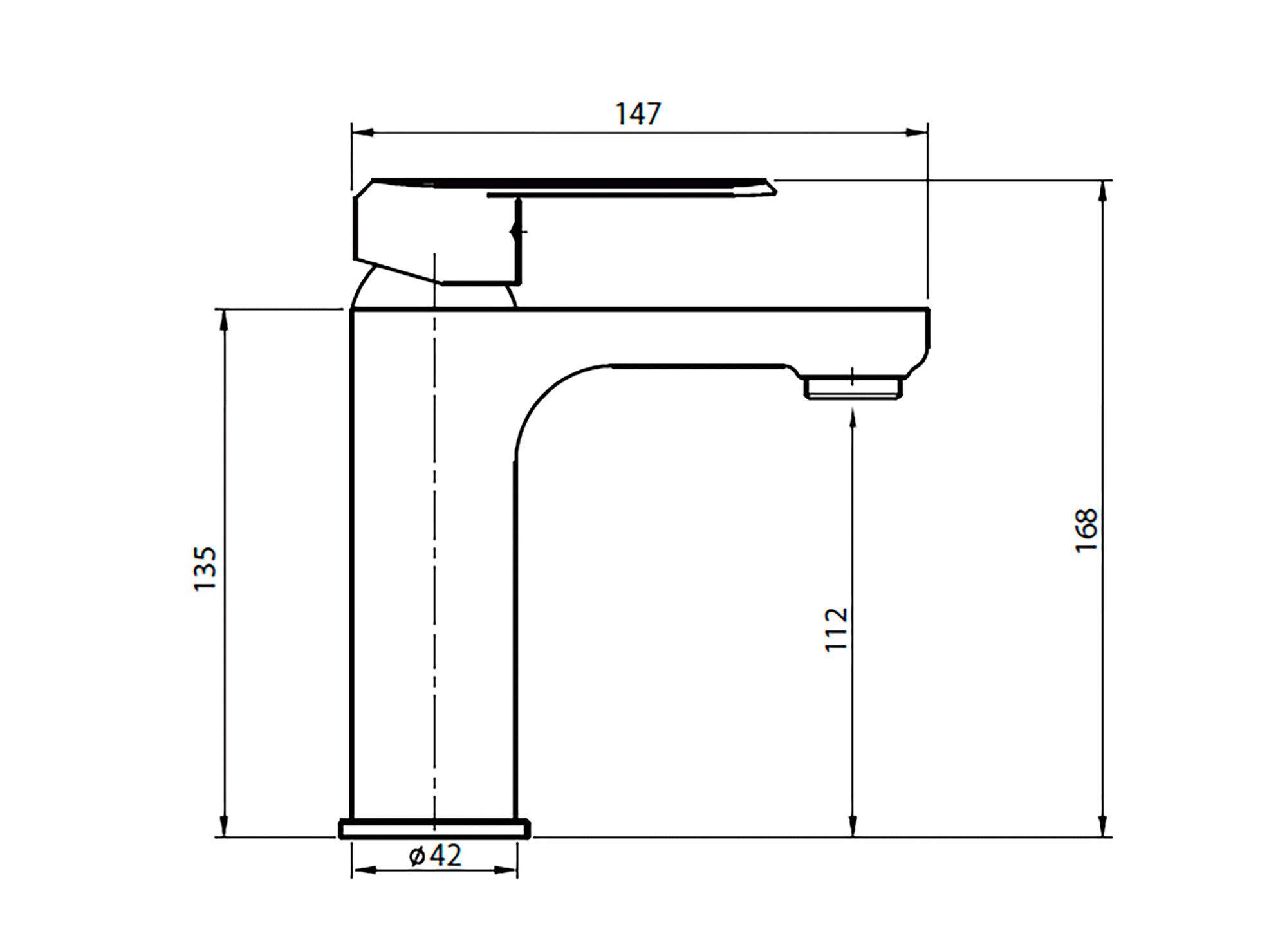 Monomando lavamanos Marsella cromo Stretto-5