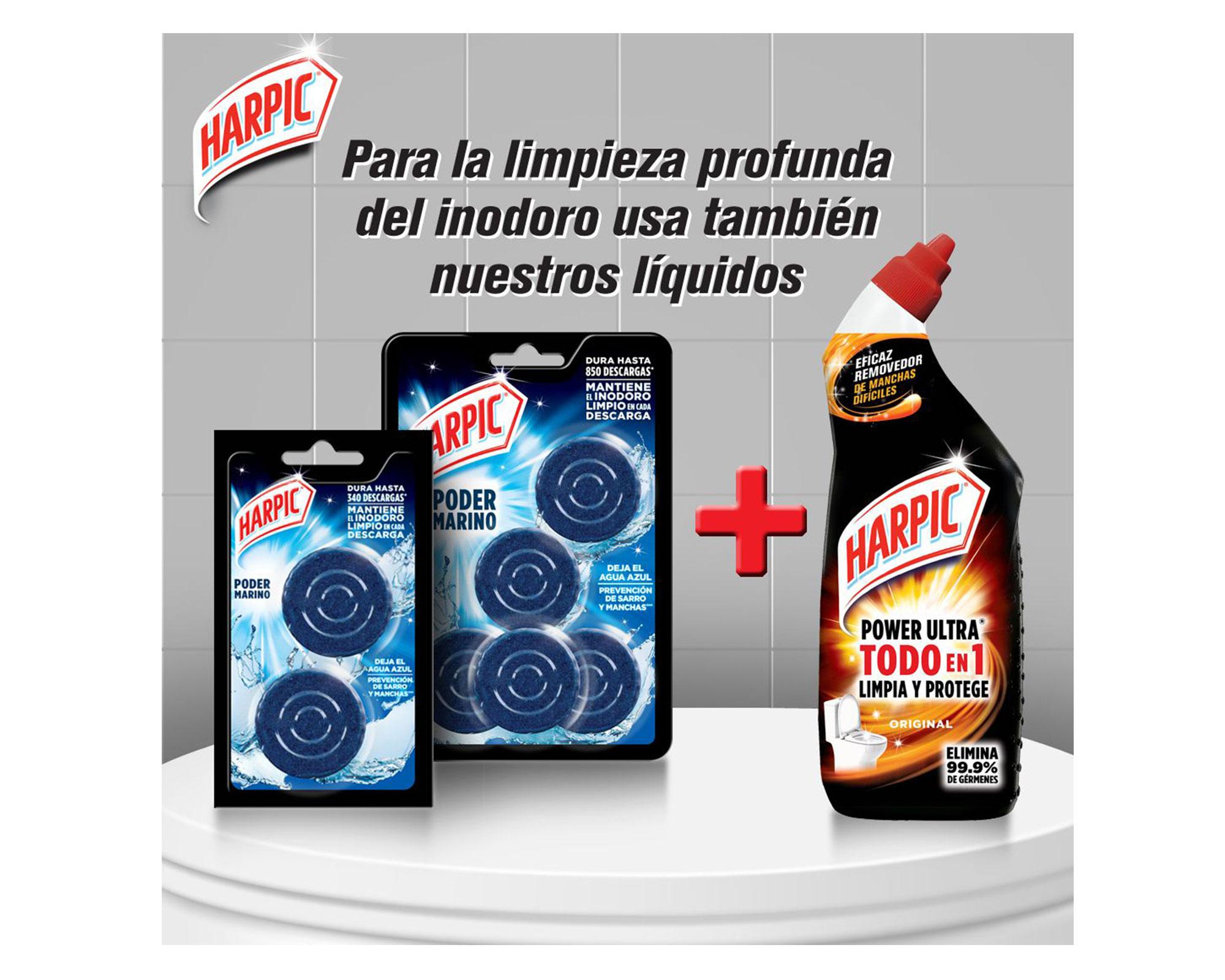 Pastilla para tanque Power ultra 5 unidades Harpic-4