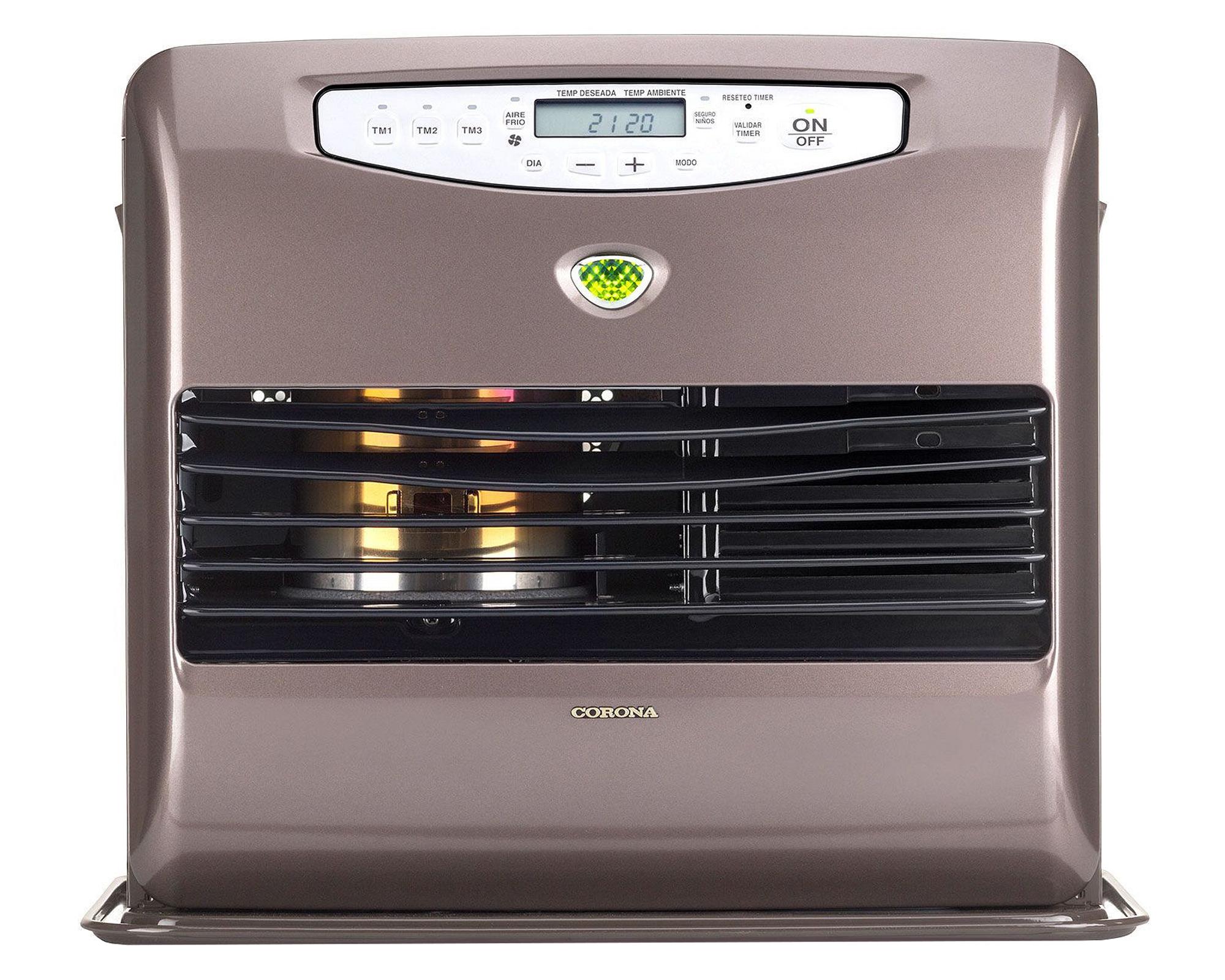 Estufa a parafina láser 14600 BTU FH-6747 café metálico Corona-0