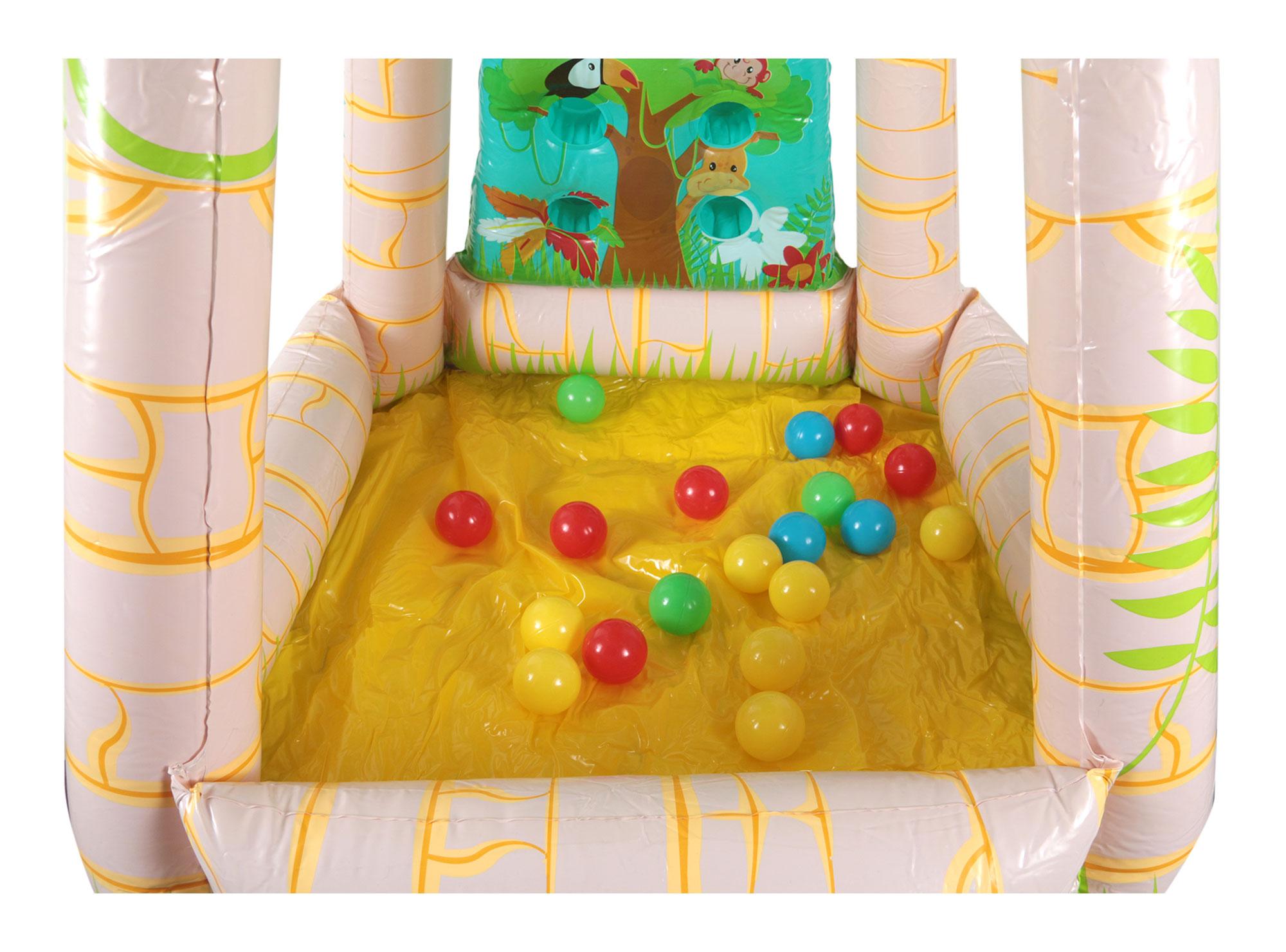 Juego inflable isla + 25 pelotas colores Jungletime Bestway-2