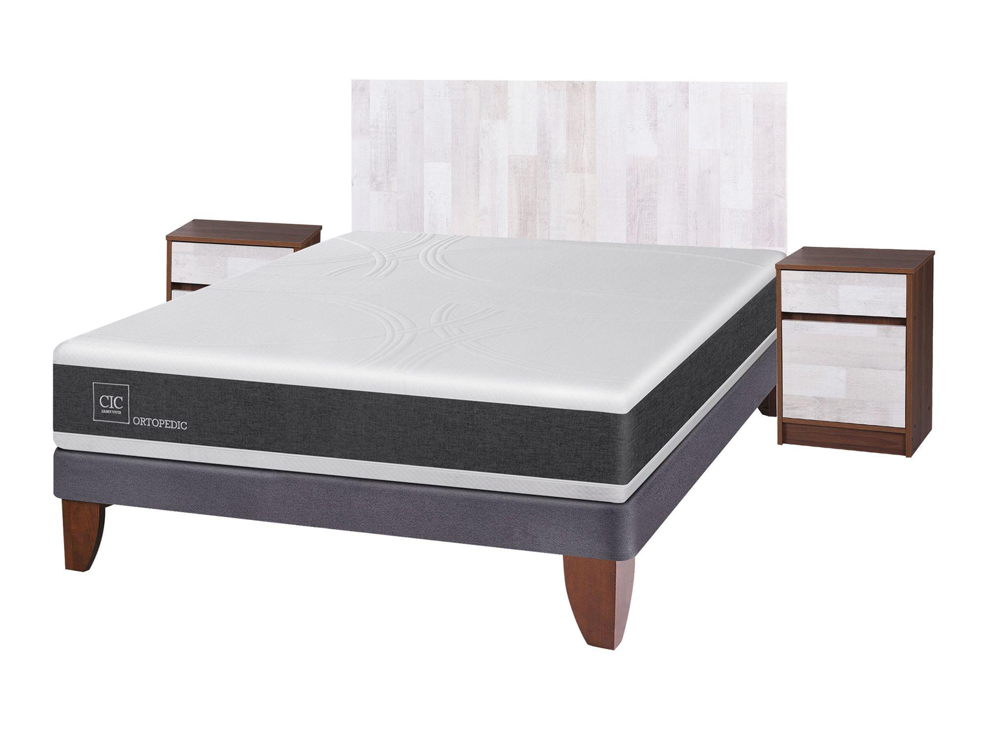 Cama europea 2 plazas Ortopedic + set Legno Cic-1