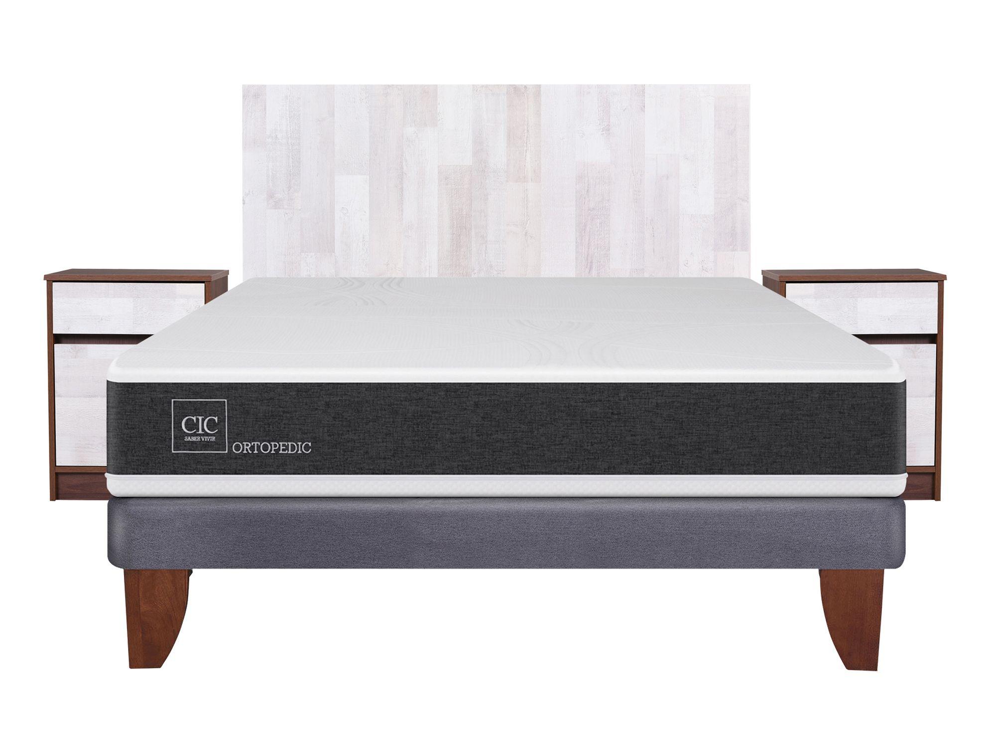 Cama europea 2 plazas Ortopedic + set Legno Cic-0