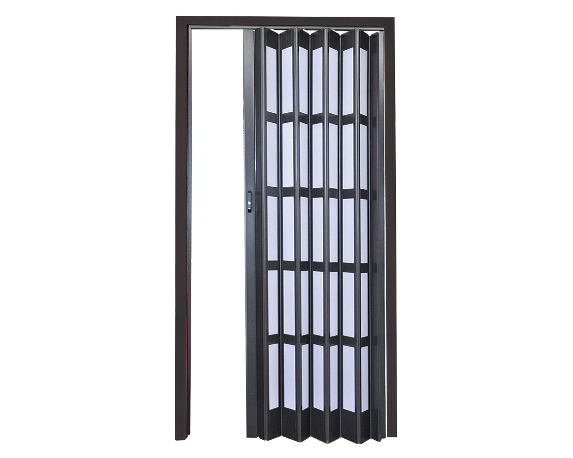 Puerta Plegable PVC 70x200 cm Wengue con ventana Baldara-0