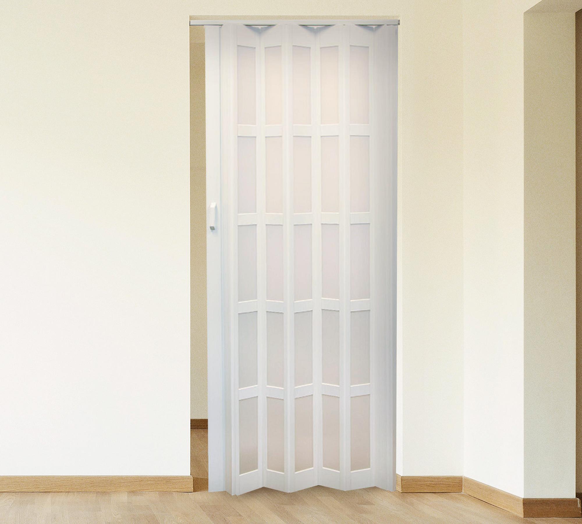 Puerta Plegable PVC 120x200 cm blanca con ventana Baldara-0