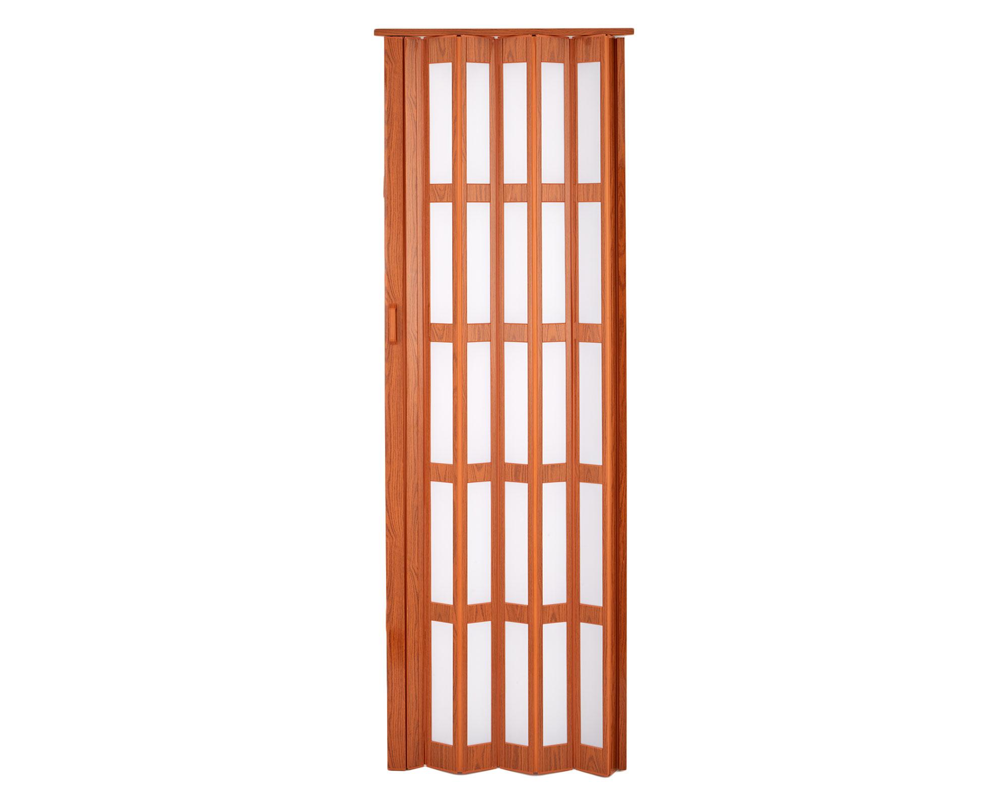 Puerta Plegable PVC 70x200 cm Café claro con ventana Baldara-5
