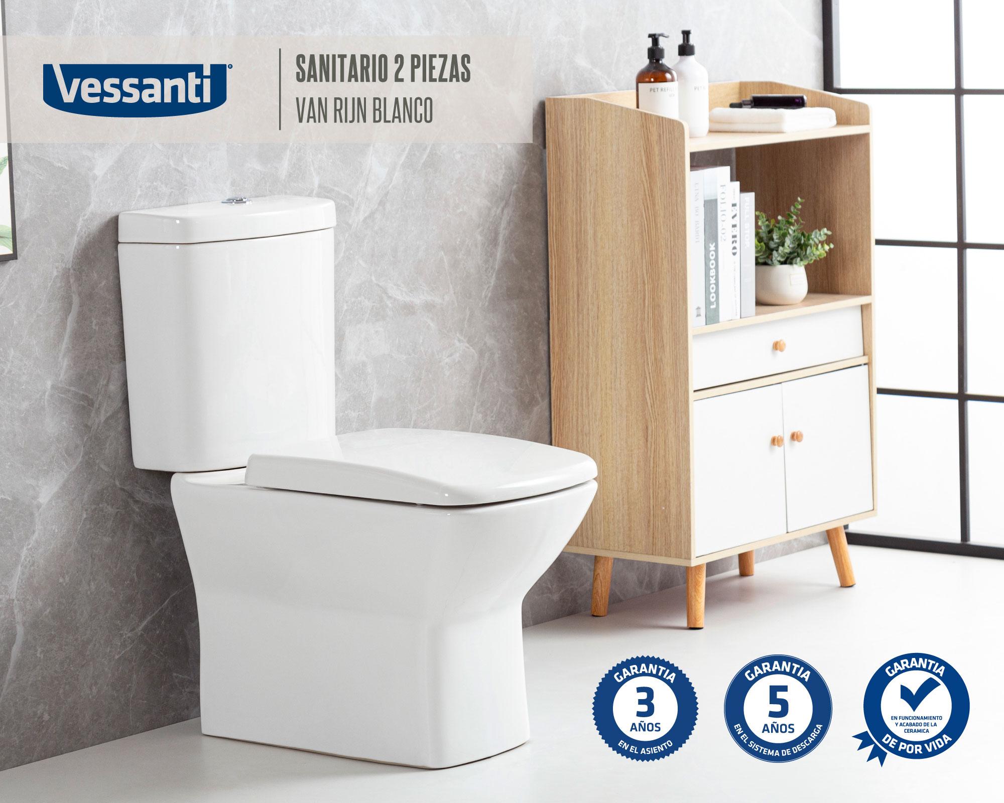 Sanitario 30 cm Dual flush asiento cierre suave Van rijn 2 piezas-2