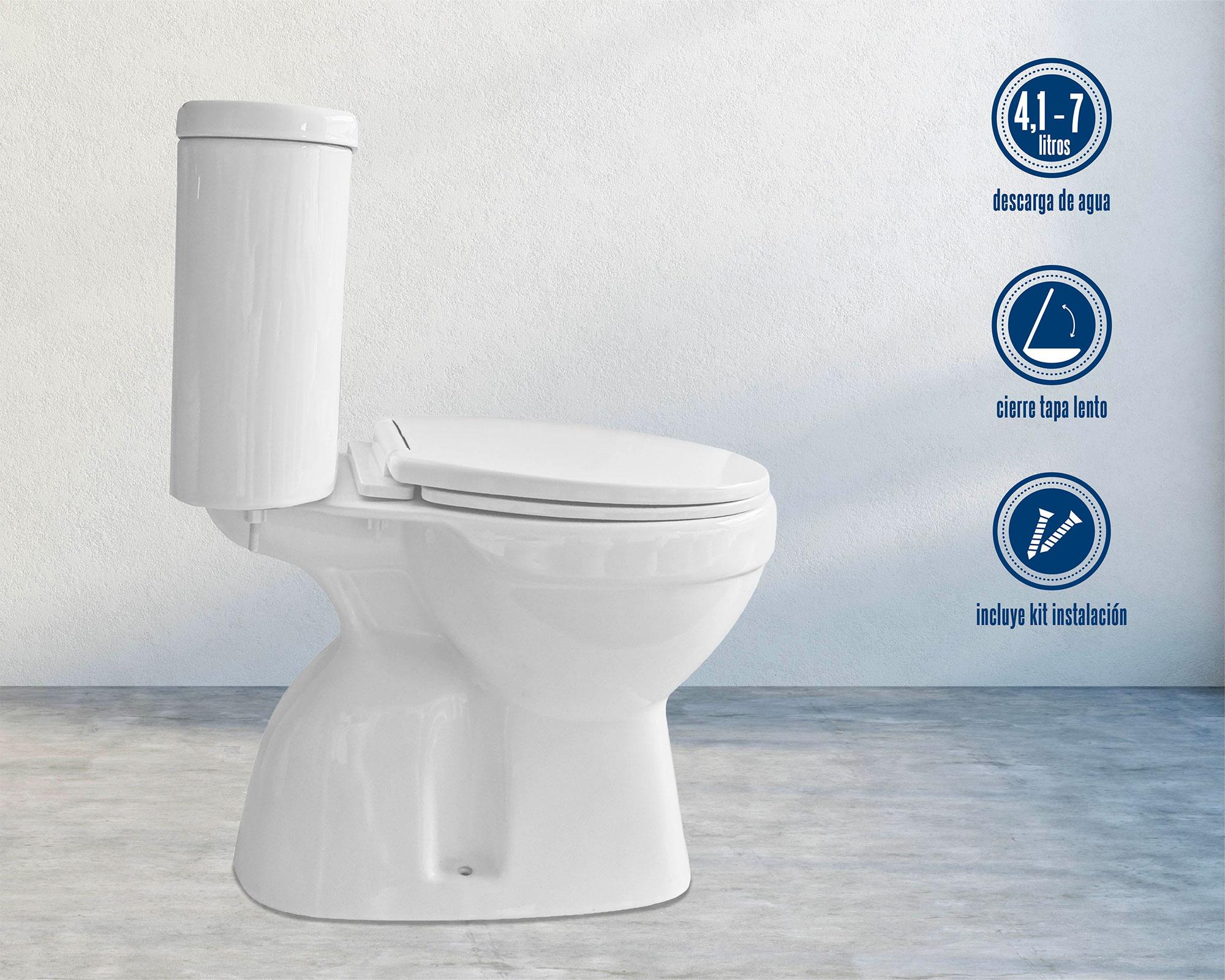 Two piece 20 cm asiento cierre suave Bali blanco-3