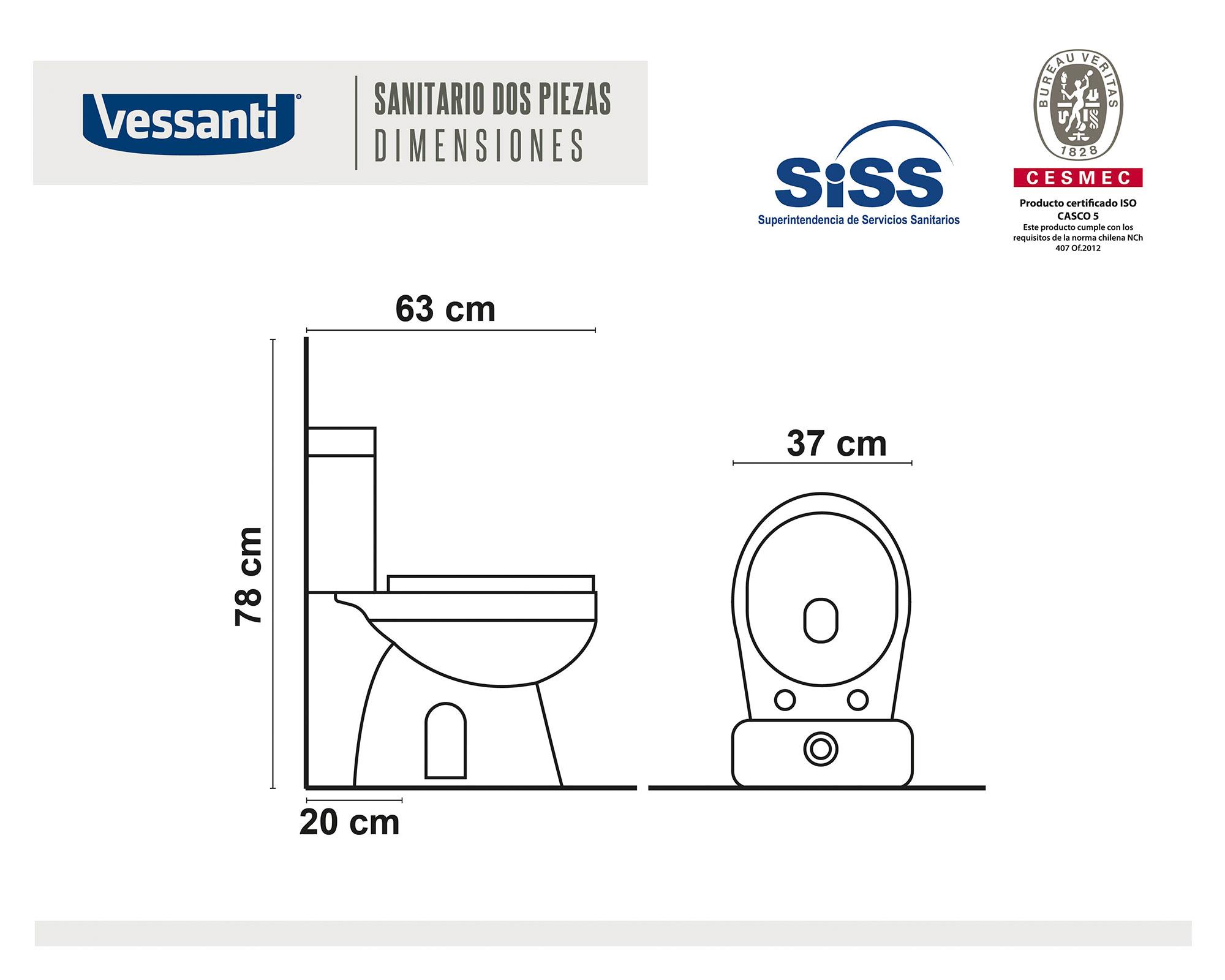 Two piece 20 cm asiento cierre suave Bali blanco-5