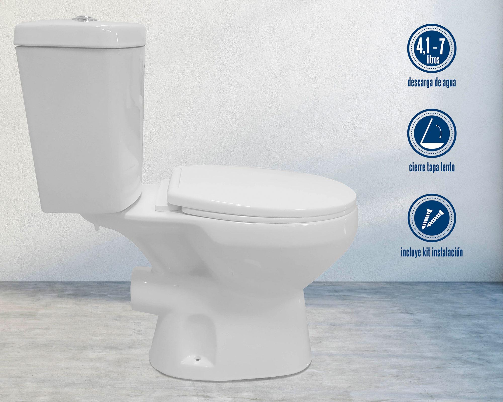 Sanitario 18 cm asiento cierre suave Aure blanco 2 piezas-3